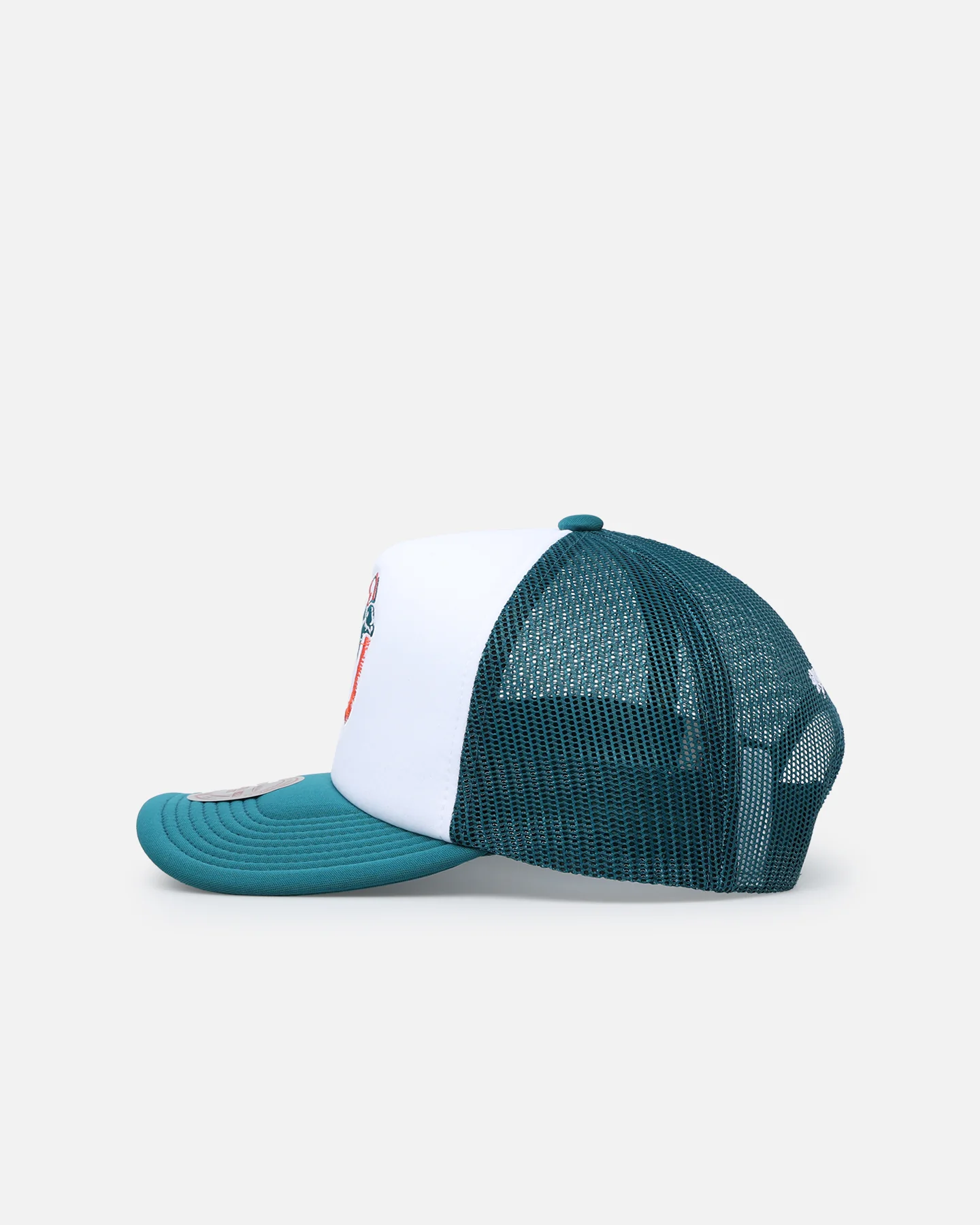 Mitchell & Ness Miami Dolphins Team Foam Trucker Snapback Teal/White - Image 4