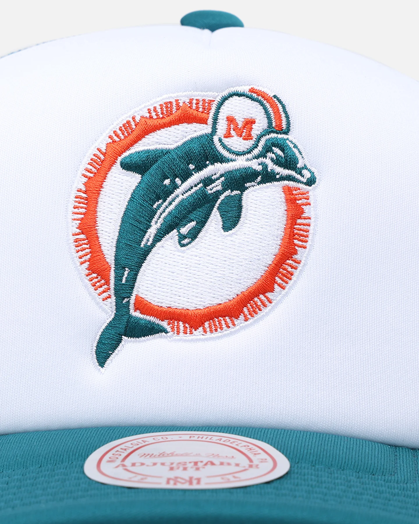 Mitchell & Ness Miami Dolphins Team Foam Trucker Snapback Teal/White - Image 5