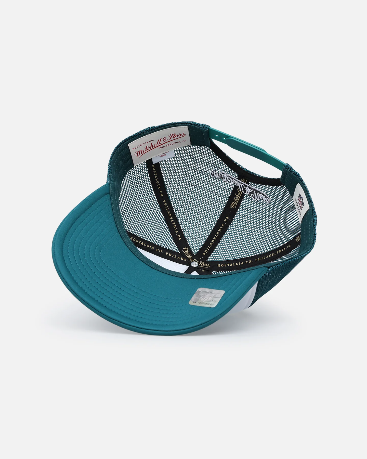 Mitchell & Ness Miami Dolphins Team Foam Trucker Snapback Teal/White - Image 6