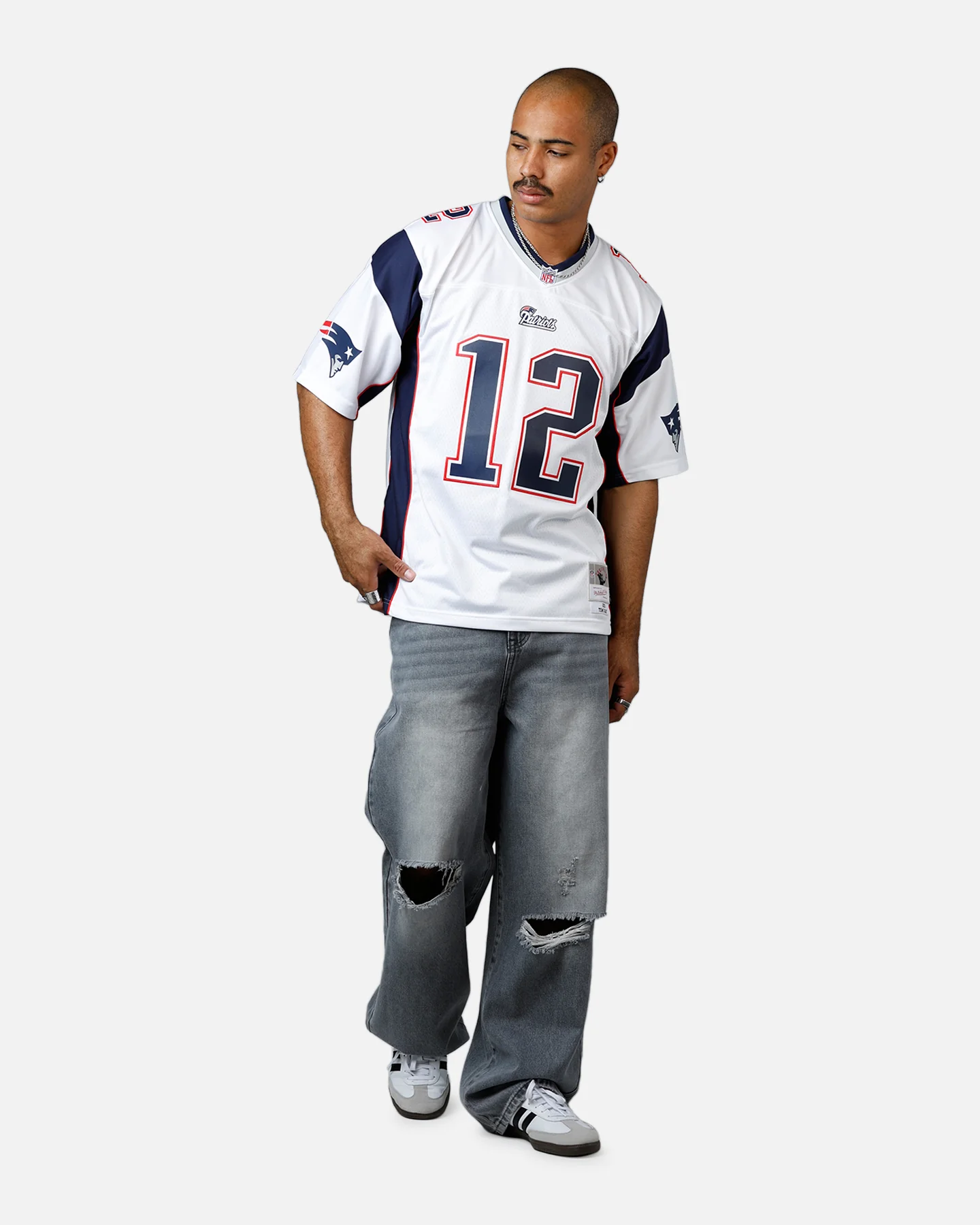 Mitchell & Ness New England Patriots Tom Brady #12 2000 Road Jersey White - Image 3