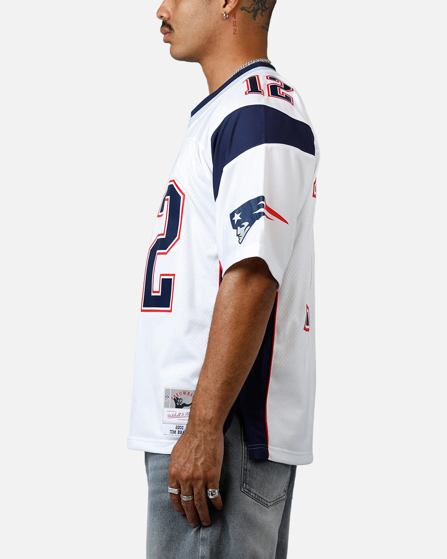 Mitchell & Ness New England Patriots Tom Brady #12 2000 Road Jersey White - Image 5