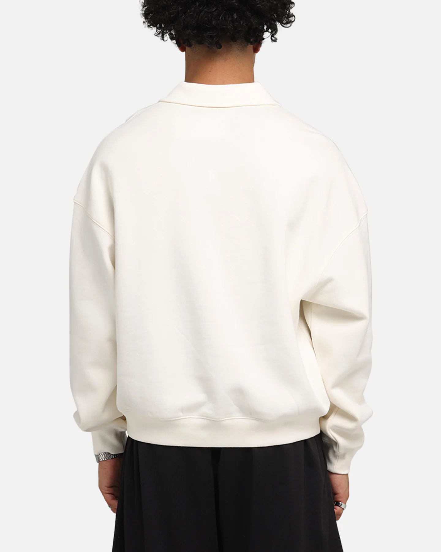 Mitchell & Ness New York Knicks Boxy Quarter Zip Crewneck Egret - Image 3