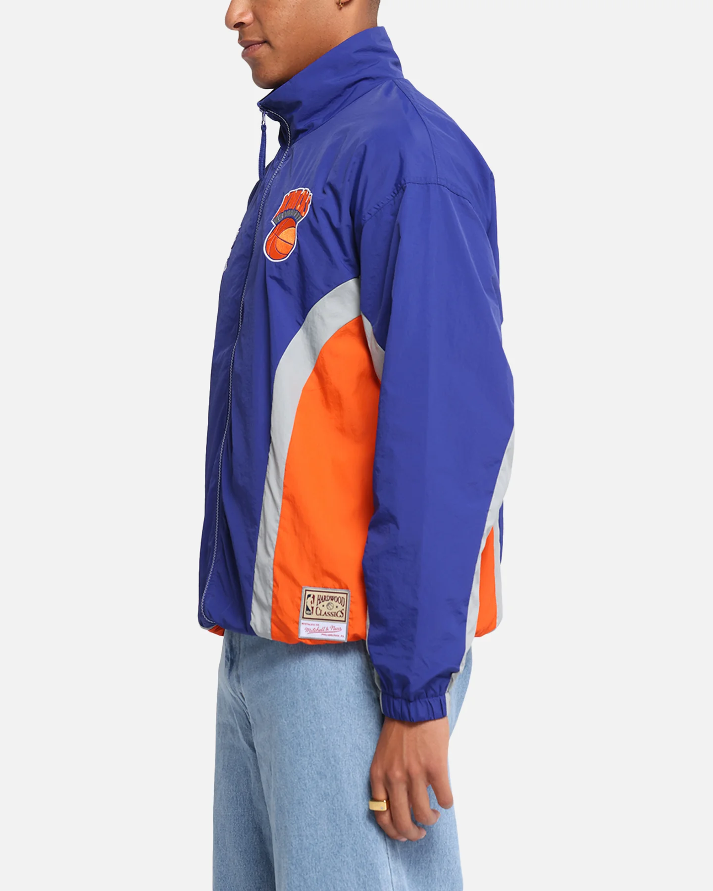 Mitchell & Ness New York Knicks Nylon Track Jacket Blue/Orange - Image 4