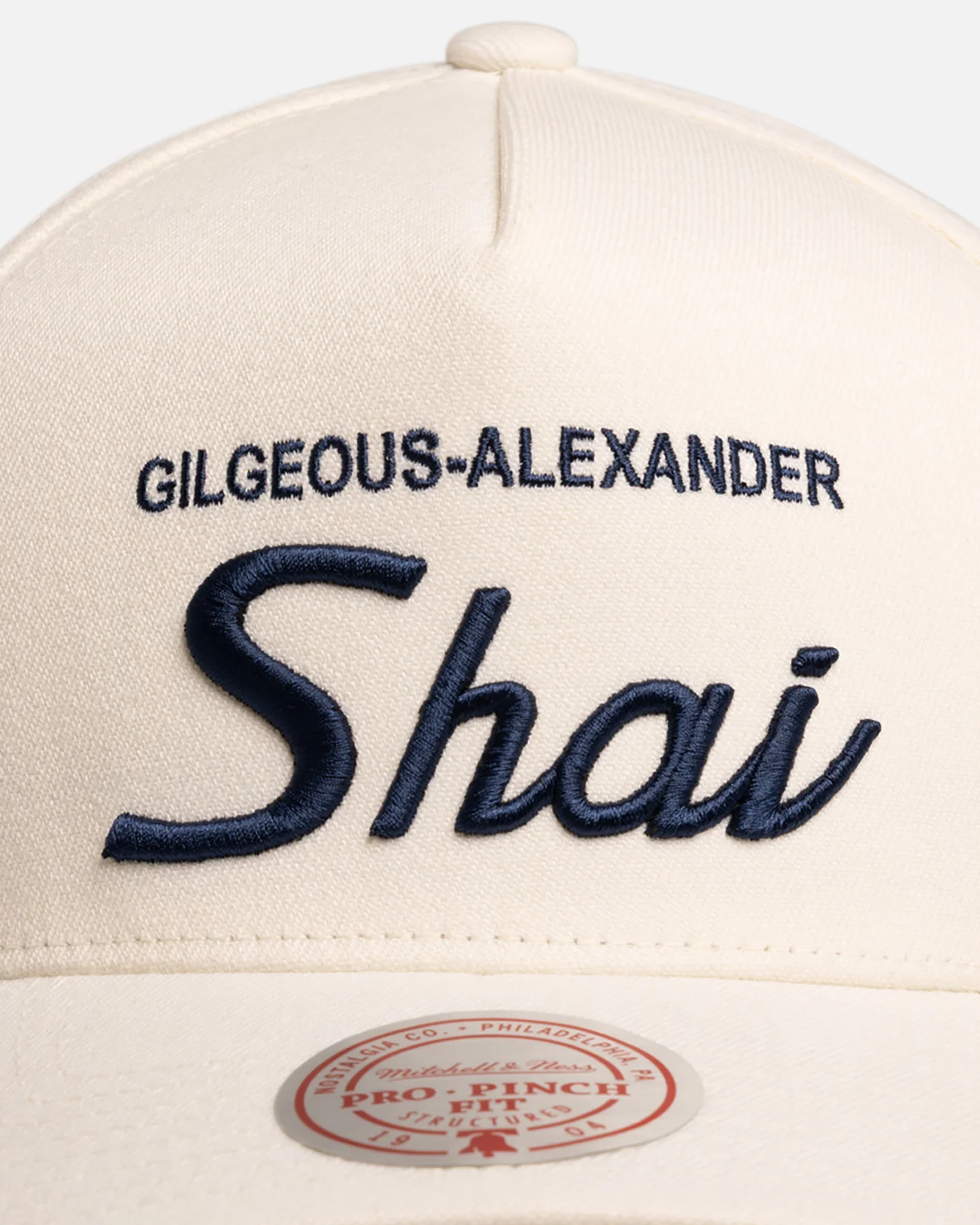 Mitchell & Ness Oklahoma City Thunder Shai Gilgeous-Alexander 'Classic' Script Pro Pinch Snapback White - Image 5