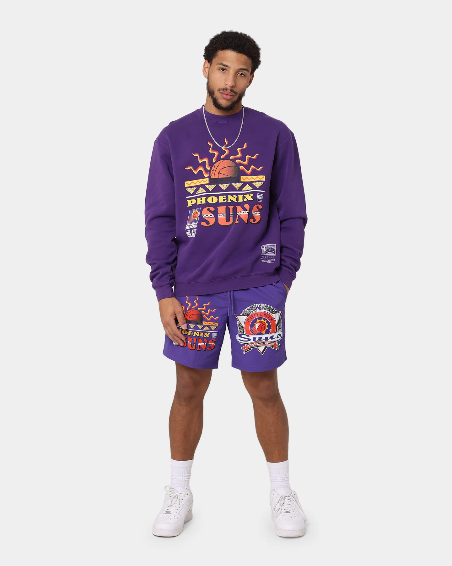 Mitchell & Ness Phoenix Suns Rays Crewneck Faded Purple - Image 2