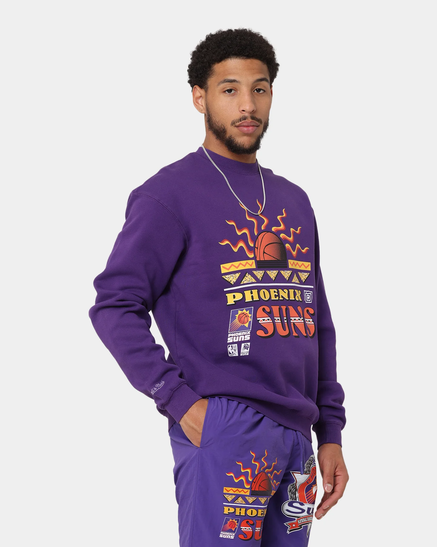 Mitchell & Ness Phoenix Suns Rays Crewneck Faded Purple - Image 5