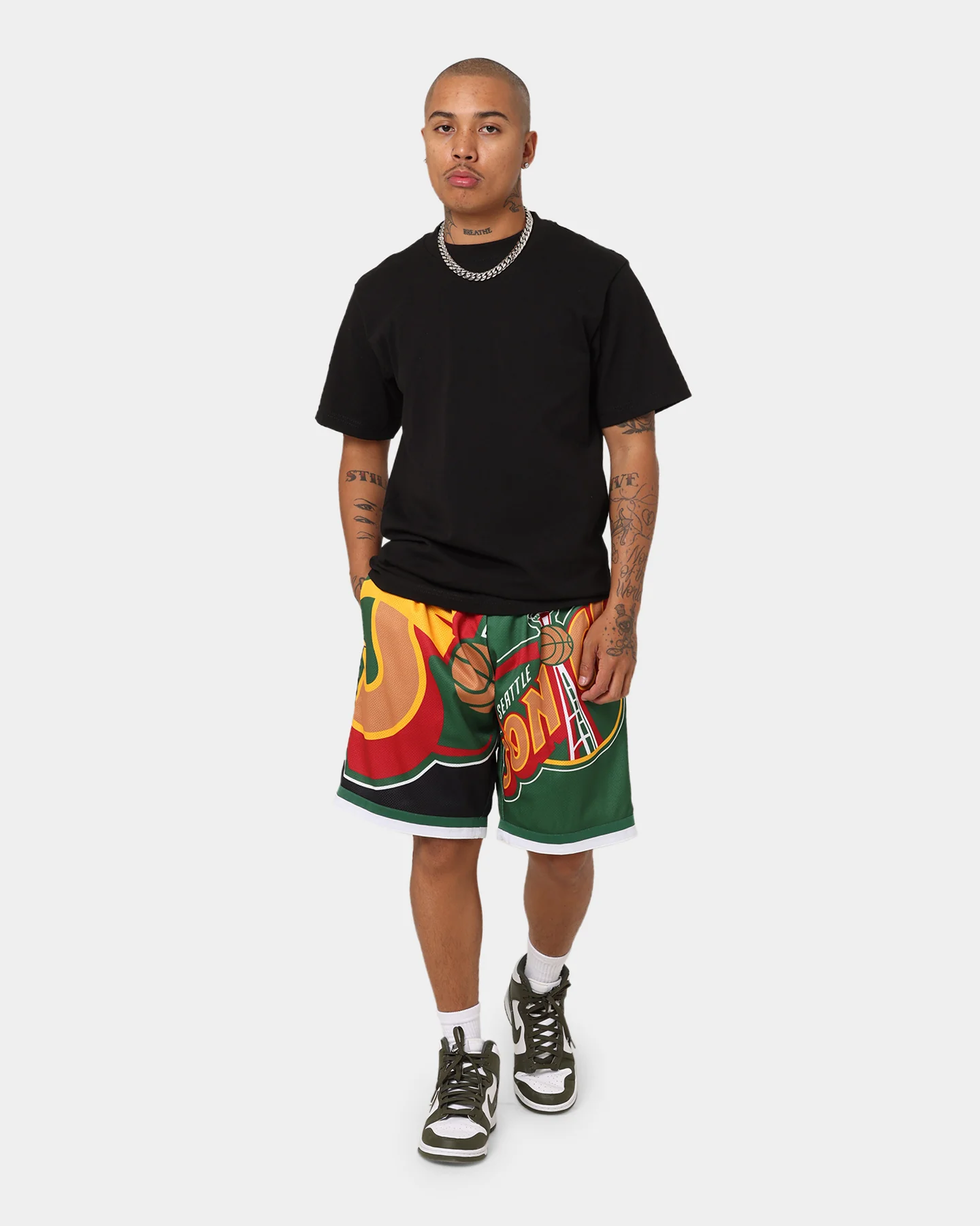 Mitchell & Ness Seattle Supersonics Big Face Shorts 5.0 Black - Image 2