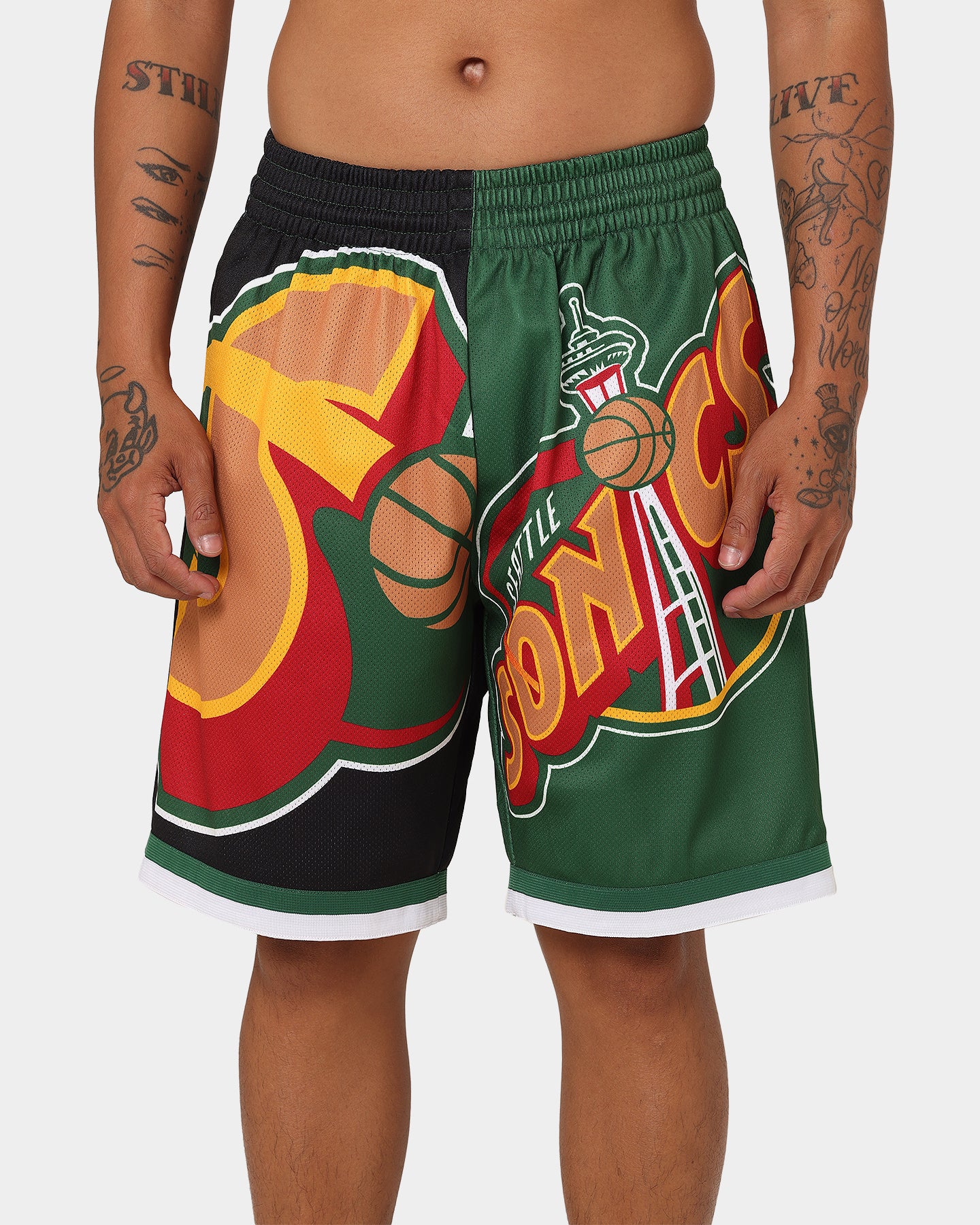 Mitchell & Ness Seattle Supersonics Big Face Shorts 5.0 Black - Image 3