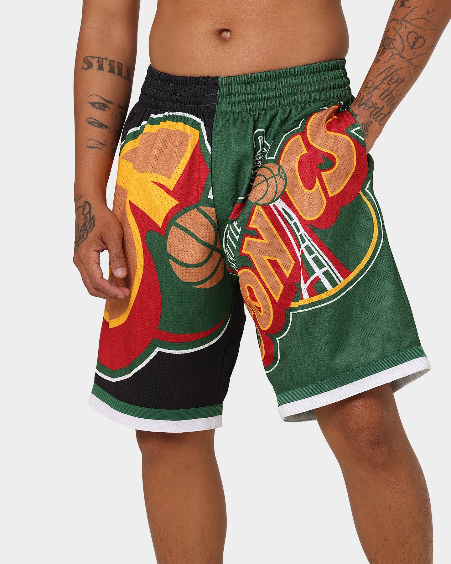 Mitchell & Ness Seattle Supersonics Big Face Shorts 5.0 Black - Image 7