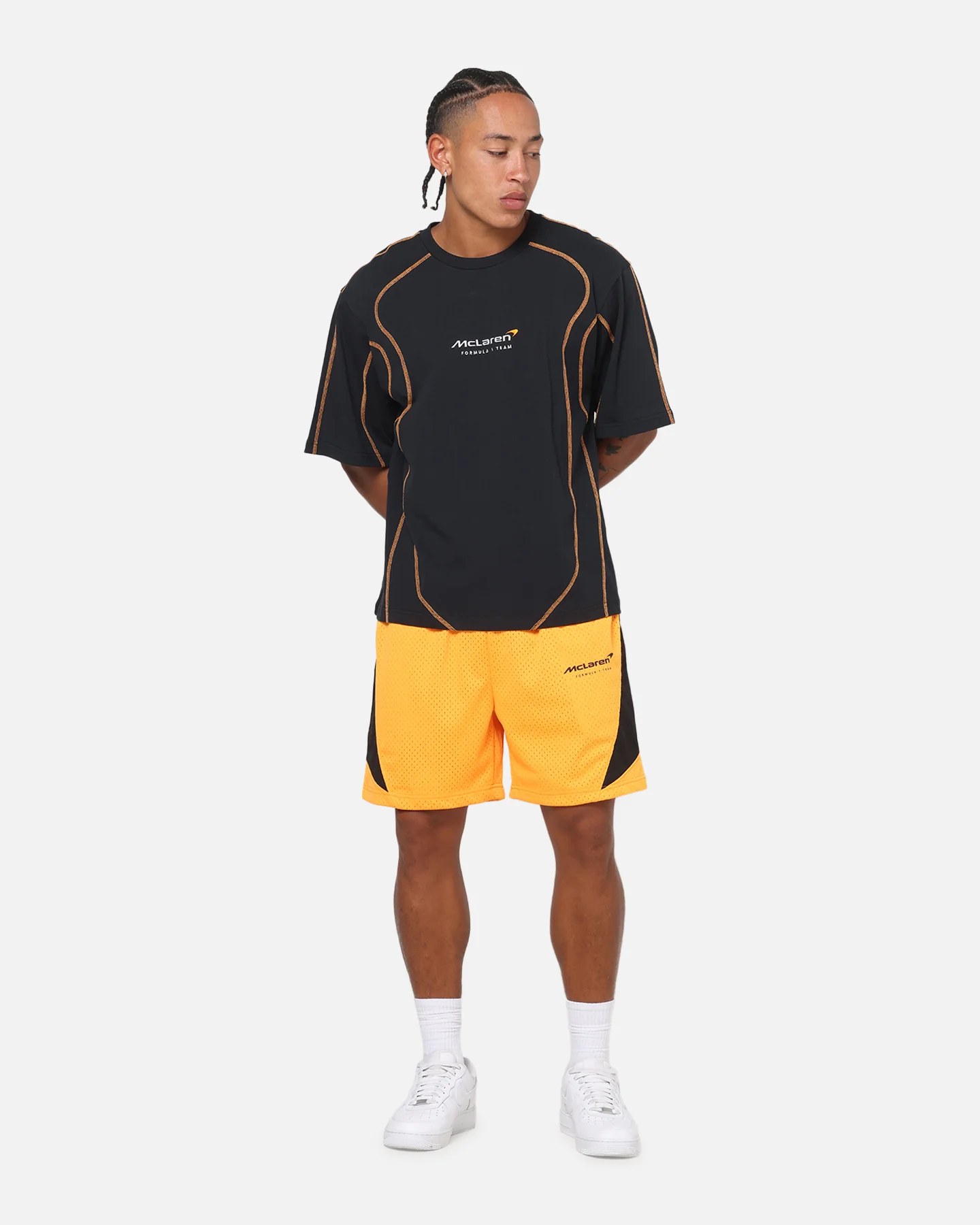 Mitchell & Ness X Mclaren Shorts Papaya - Image 2