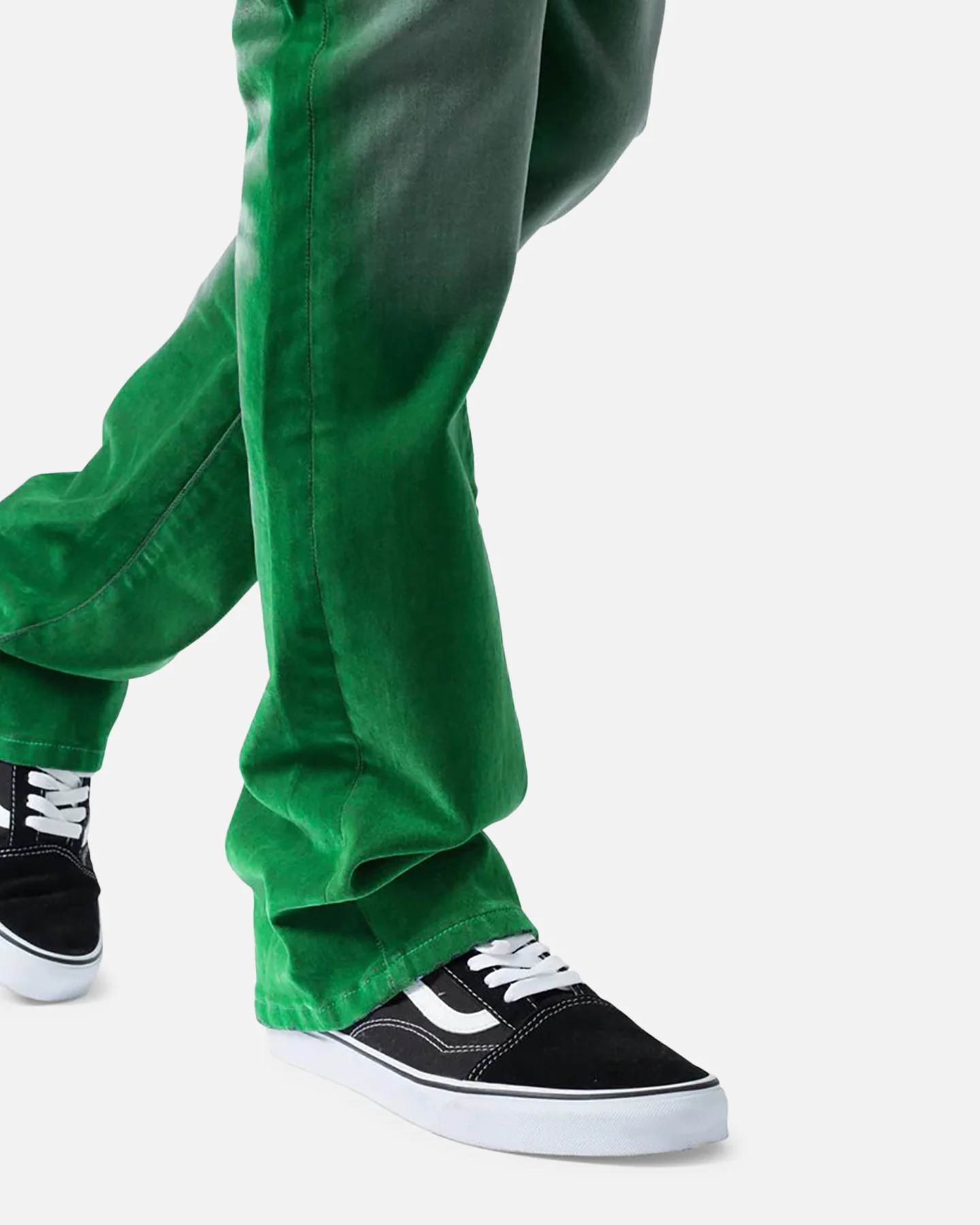 MNML B658 Gecko Suede Flare Denim Jeans Green - Image 6