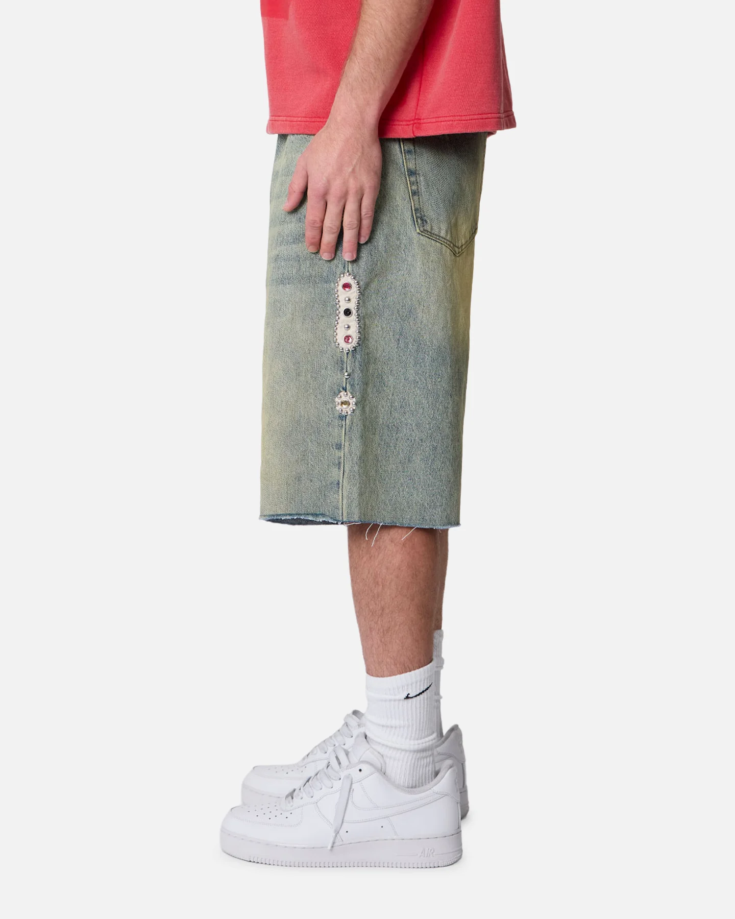 MNML Baggy Mojave Denim Shorts Blue - Image 3