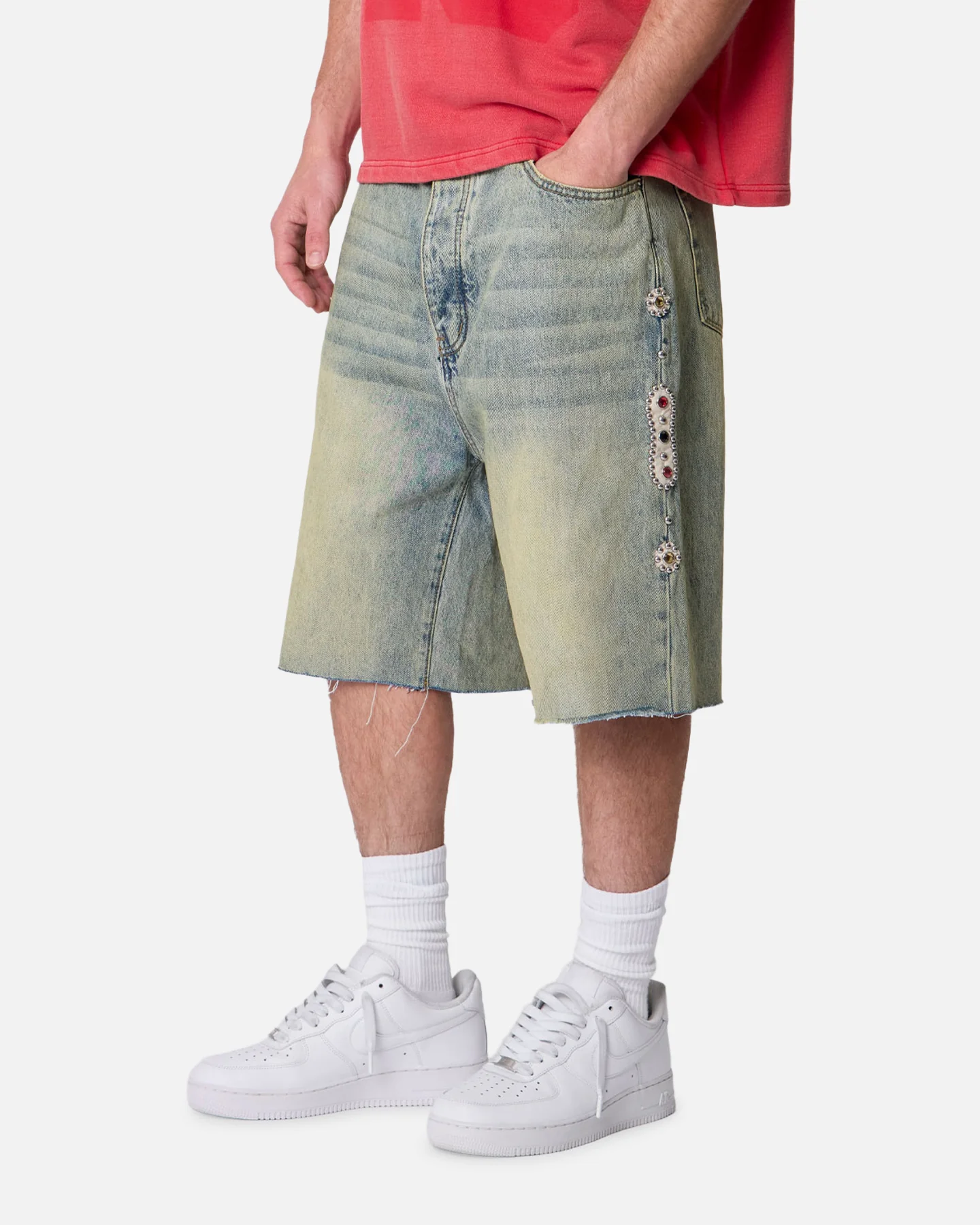 MNML Baggy Mojave Denim Shorts Blue - Image 5