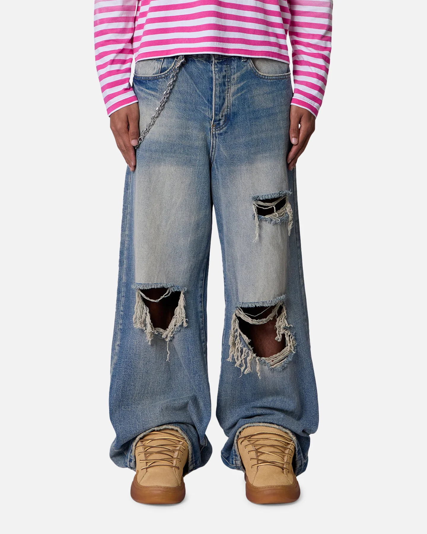 MNML Blowout Rave Denim Jeans Vintage Blue