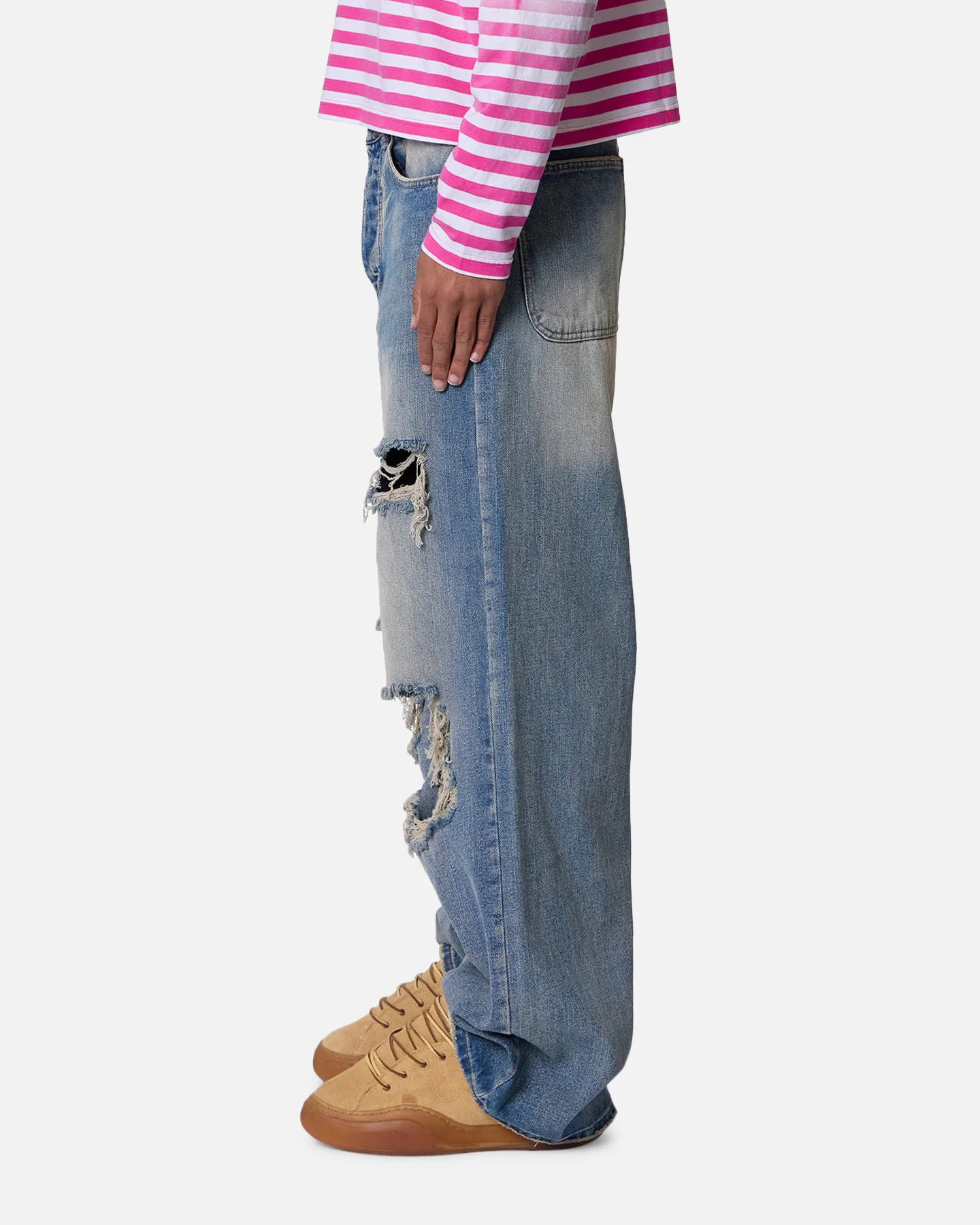 MNML Blowout Rave Denim Jeans Vintage Blue - Image 3