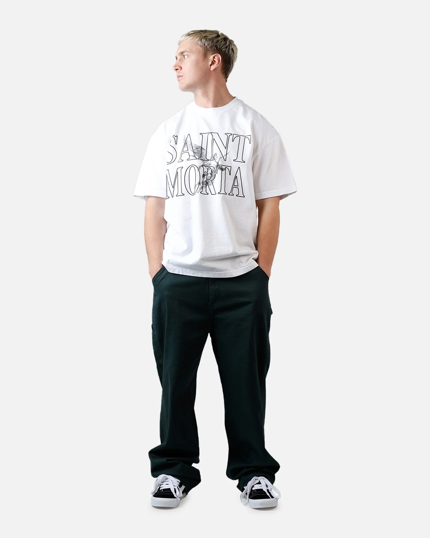 MNML Double Waistband Chino Pants Green - Image 2