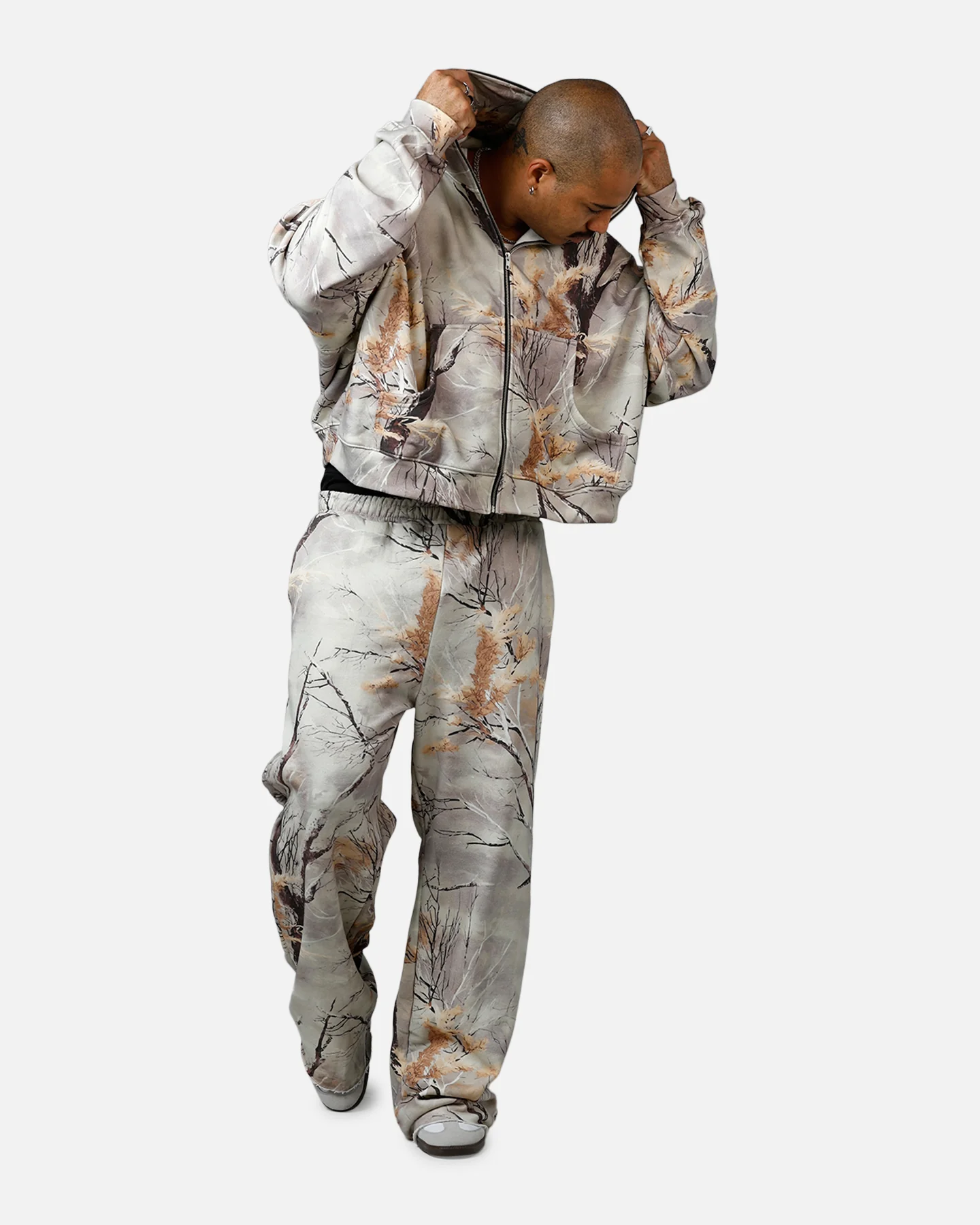 MNML Full Zip Hoodie Snow Camo - Image 3