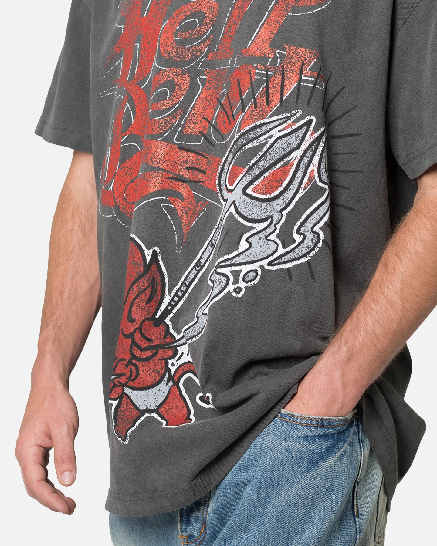 MNML Hell Bent T-Shirt Washed Black - Image 5