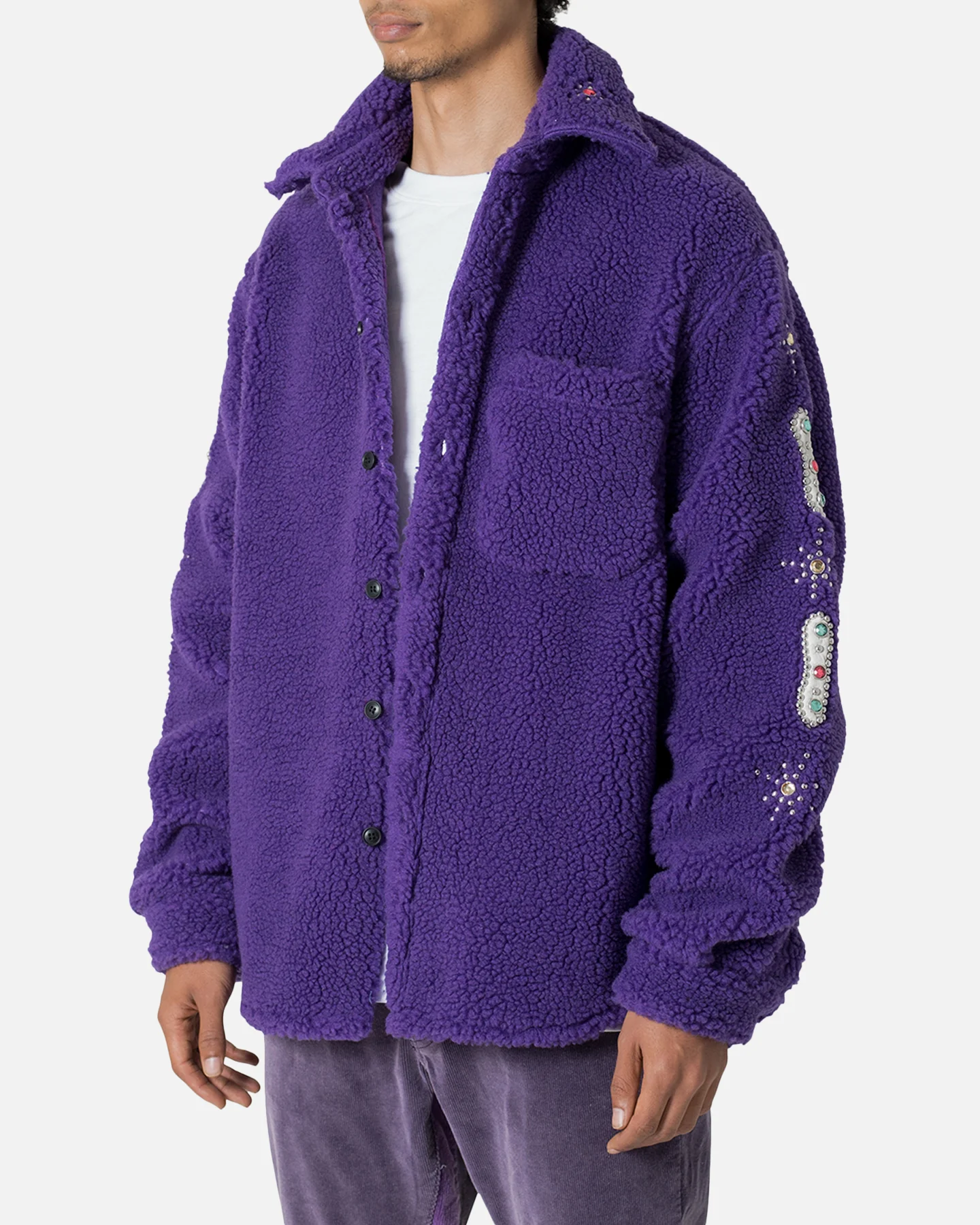MNML Jewel Sherpa Jacket Purple - Image 2