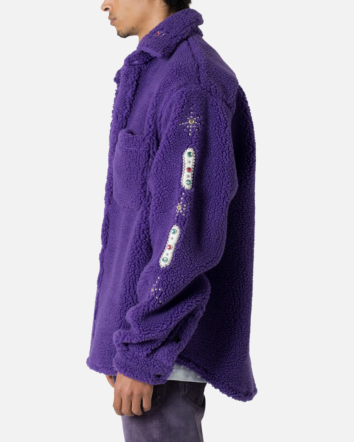 MNML Jewel Sherpa Jacket Purple - Image 3