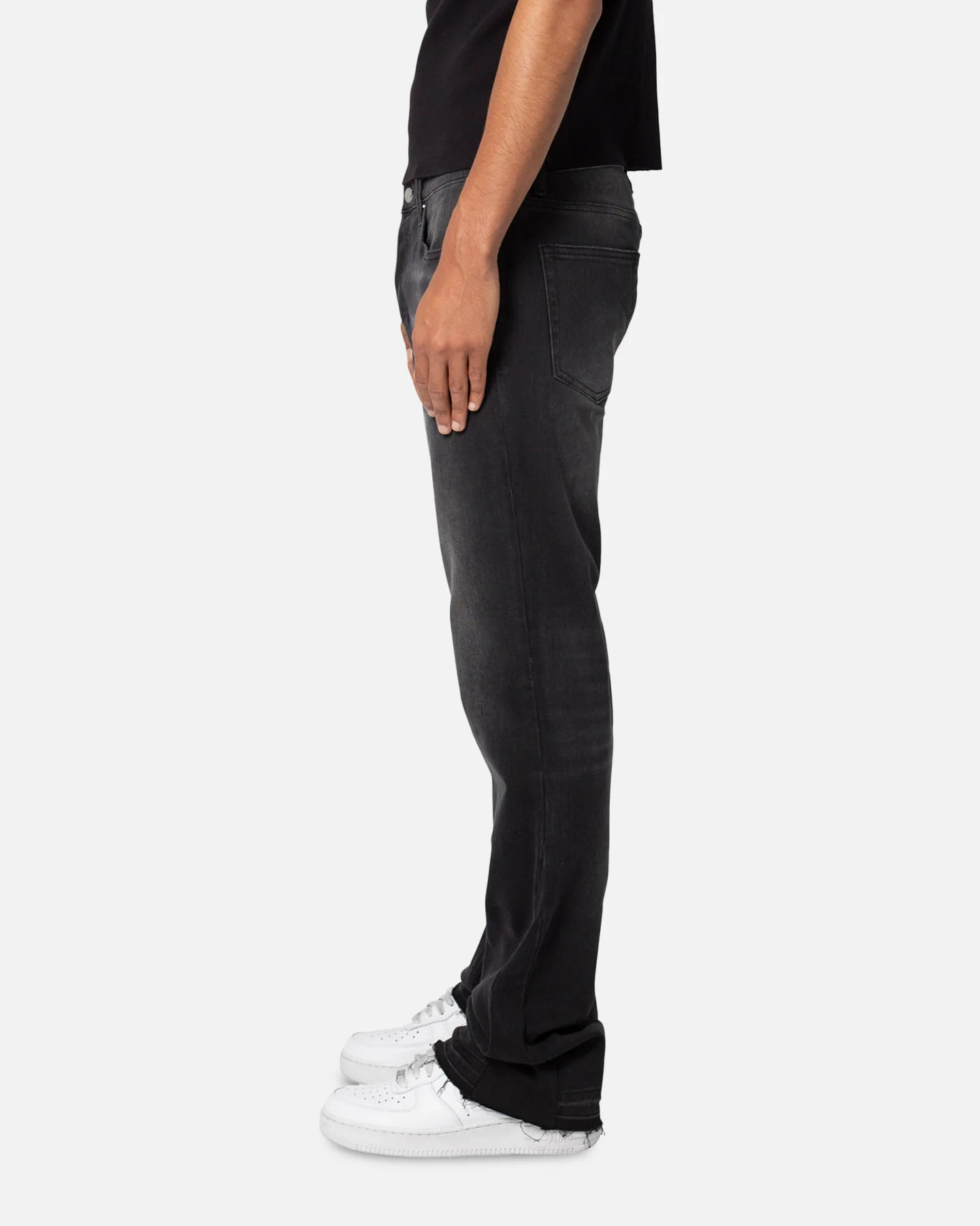 MNML M524 Slim Stacked Denim Jeans Washed Black - Image 3
