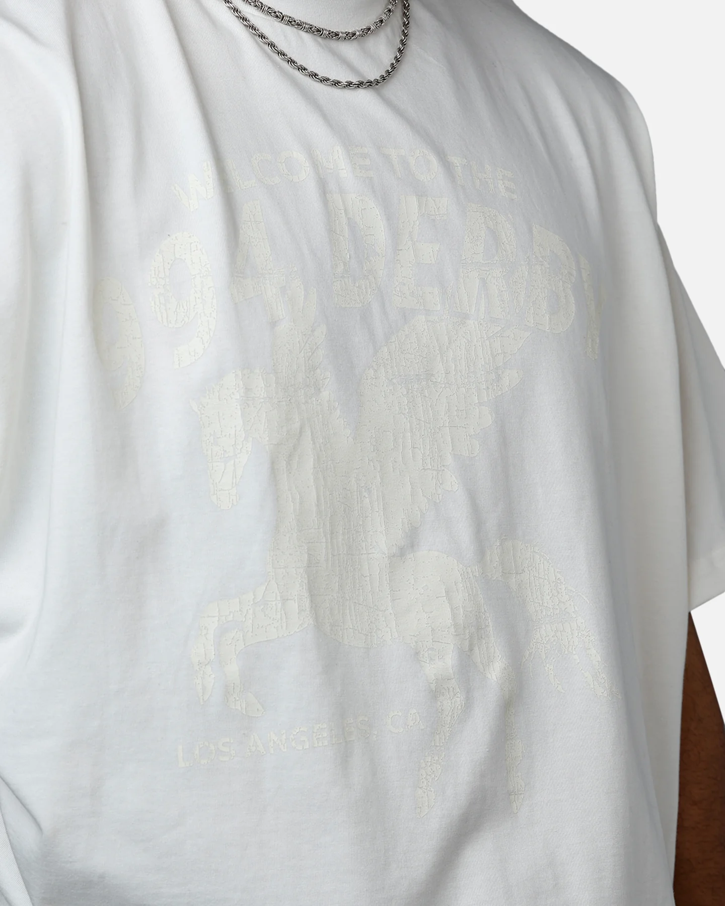 MNML Moth Eaten Cropped T-Shirt White - Image 6