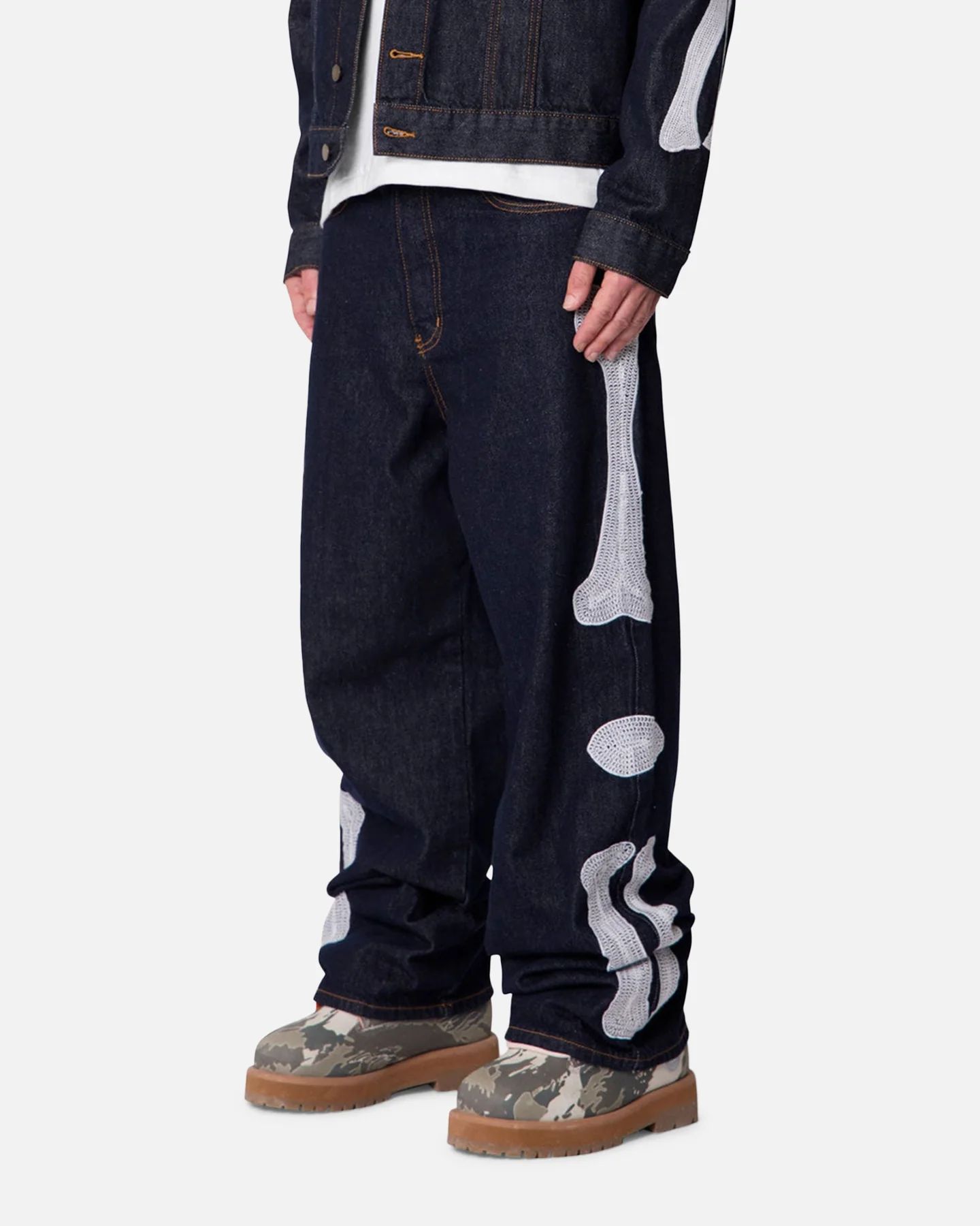 MNML Raw Skeleton Baggy Denim Jeans Rinse Indigo - Image 2