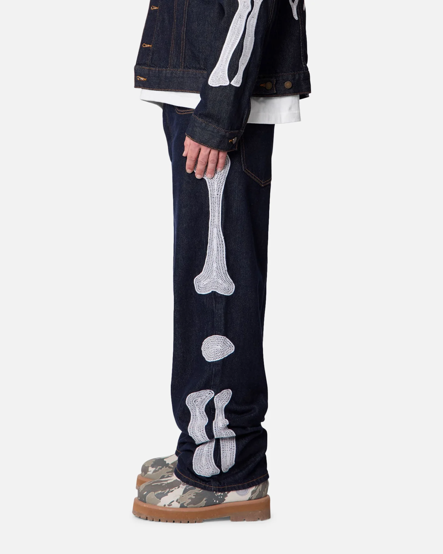 MNML Raw Skeleton Baggy Denim Jeans Rinse Indigo - Image 3