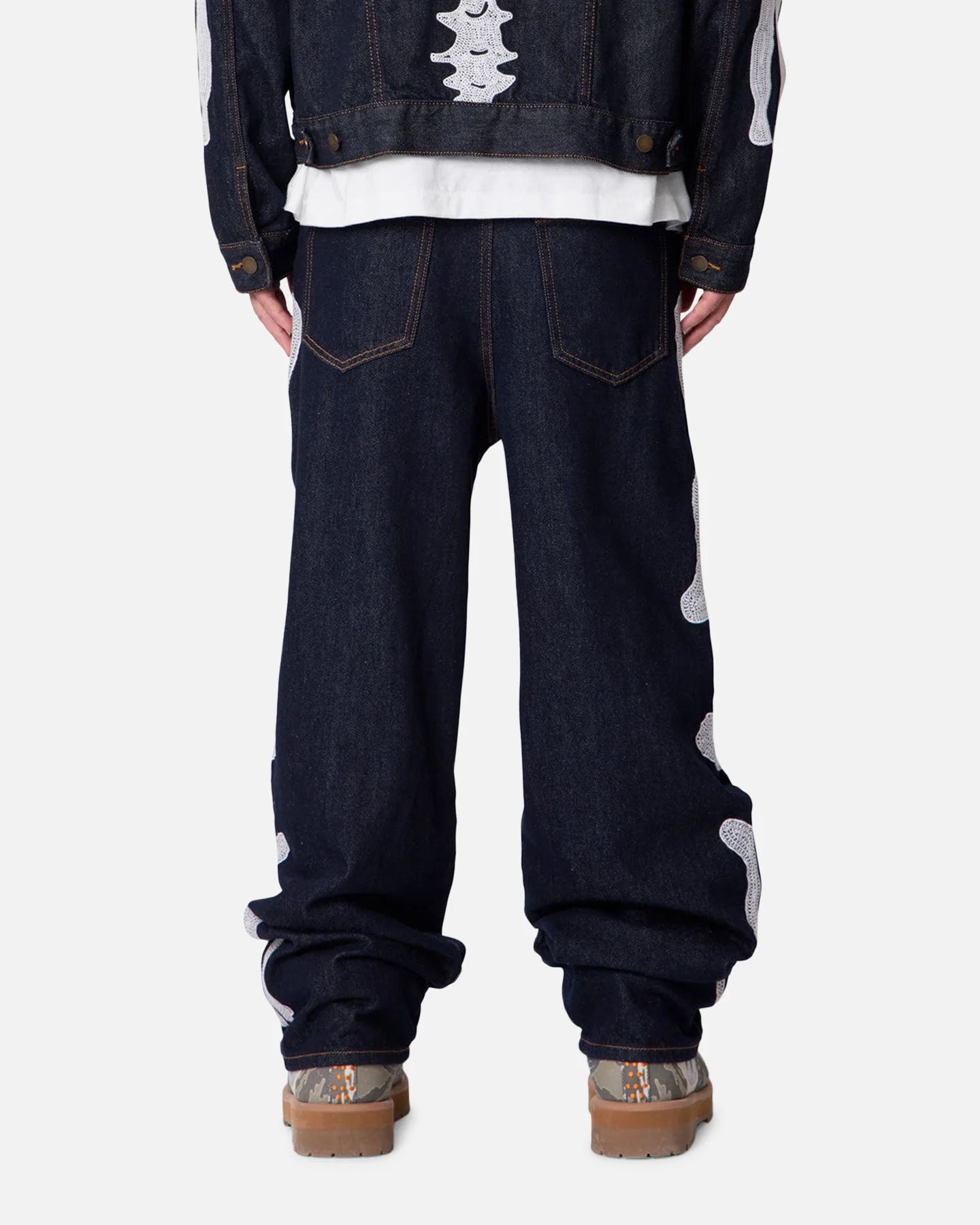 MNML Raw Skeleton Baggy Denim Jeans Rinse Indigo - Image 4
