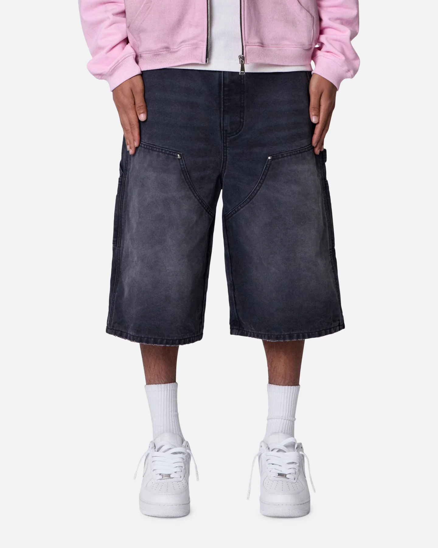 MNML Ultra Baggy Carpenter Shorts Washed Black