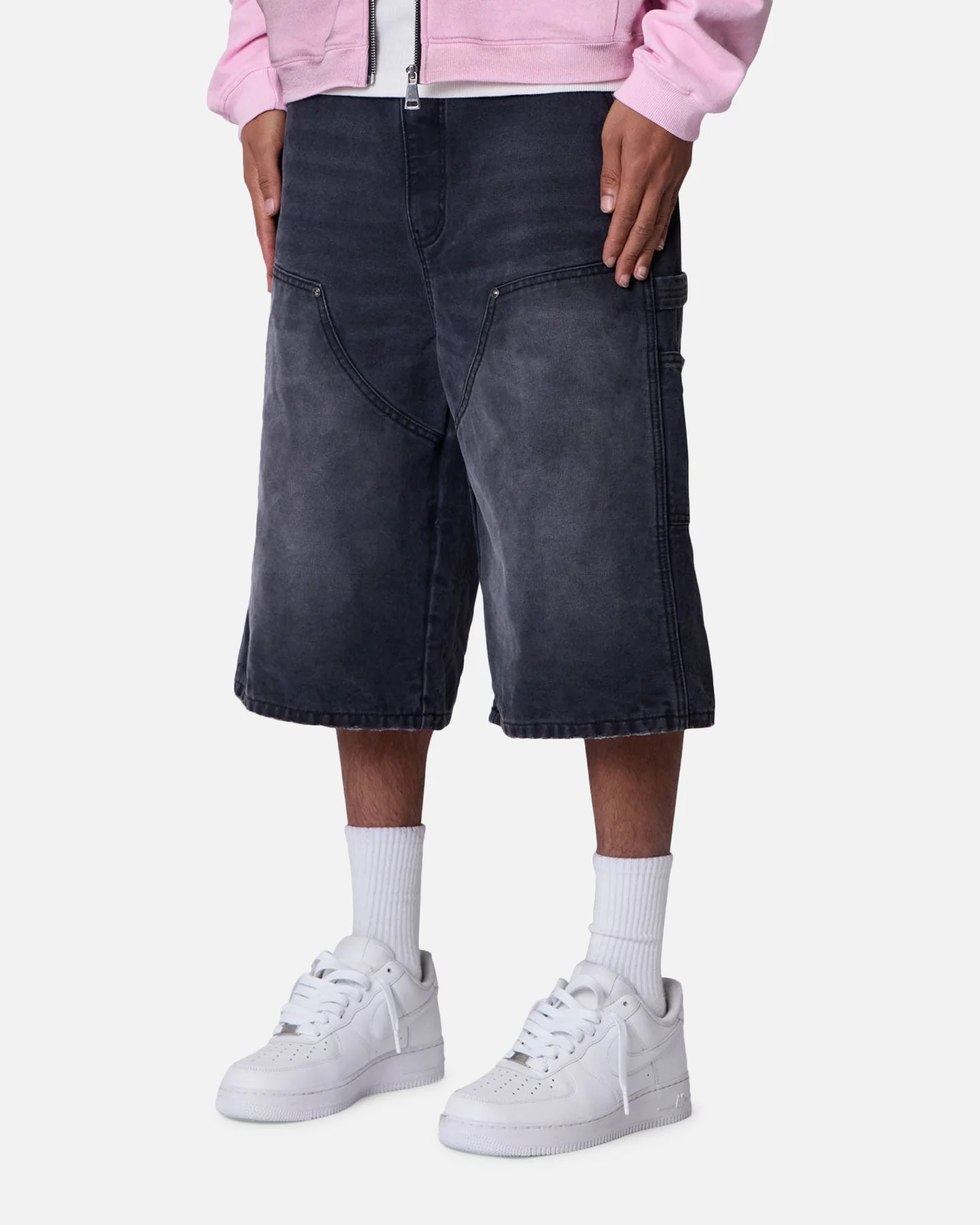 MNML Ultra Baggy Carpenter Shorts Washed Black - Image 2