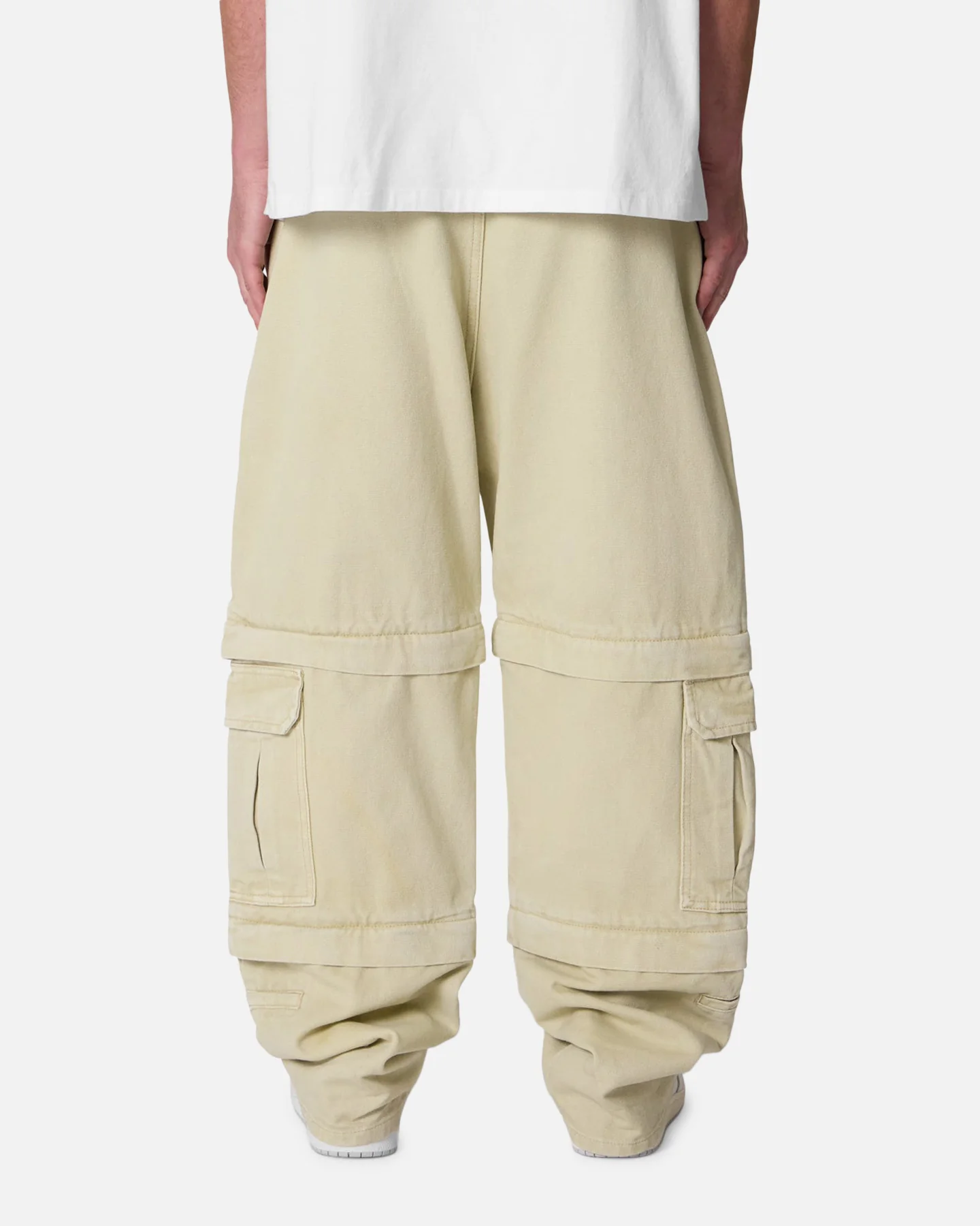 MNML Ultra Baggy Channel Cargo Denim Pants Tan - Image 4