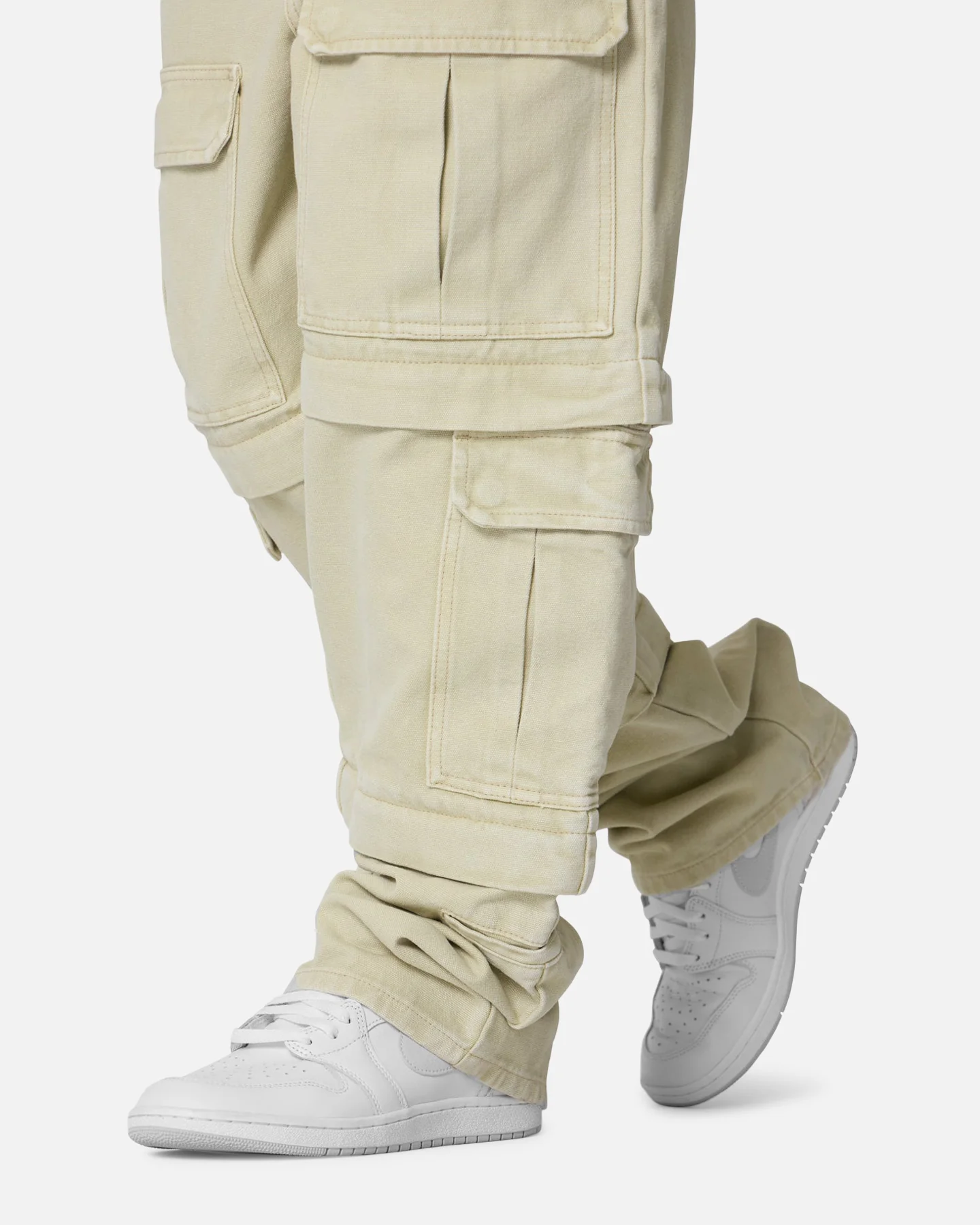 MNML Ultra Baggy Channel Cargo Denim Pants Tan - Image 7