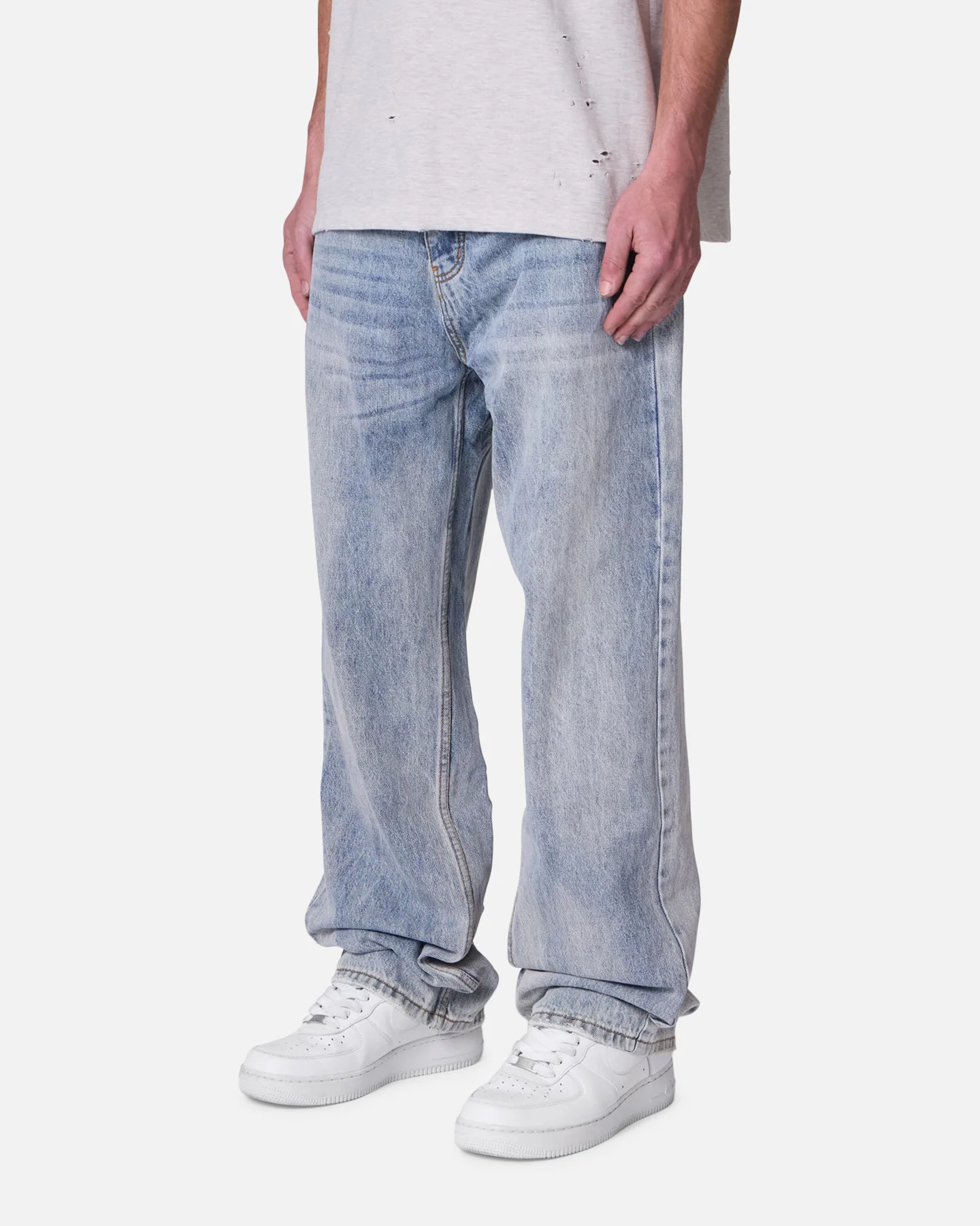 MNML Ultra Baggy Denim Jeans Light Blue - Image 2