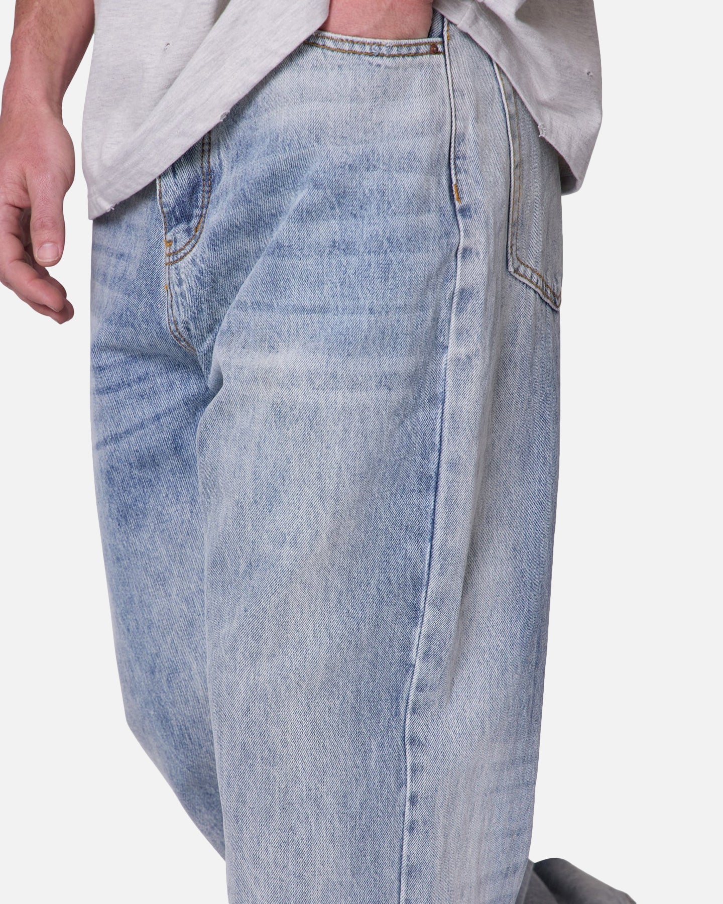 MNML Ultra Baggy Denim Jeans Light Blue - Image 5