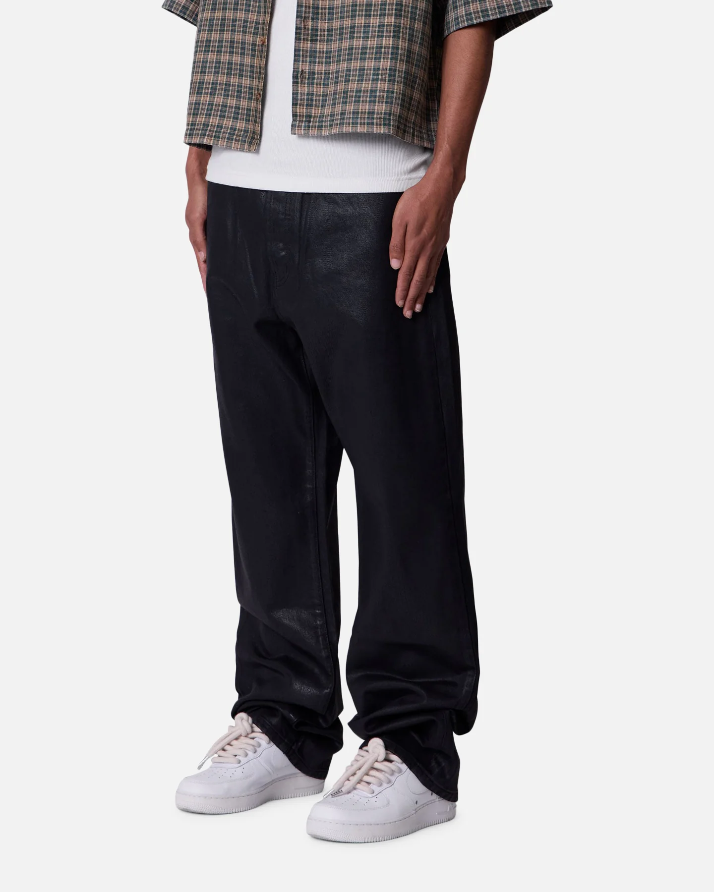 MNML Ultra Baggy Denim Jeans Waxed Black - Image 2