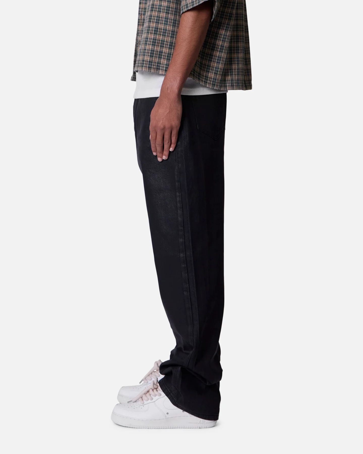 MNML Ultra Baggy Denim Jeans Waxed Black - Image 3