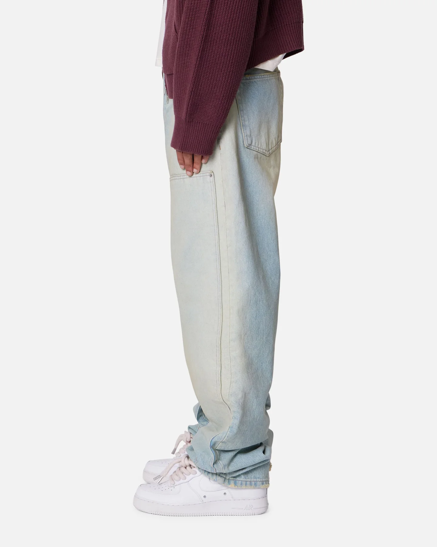 MNML Ultra Baggy Western Jeans Washed Blue - Image 3