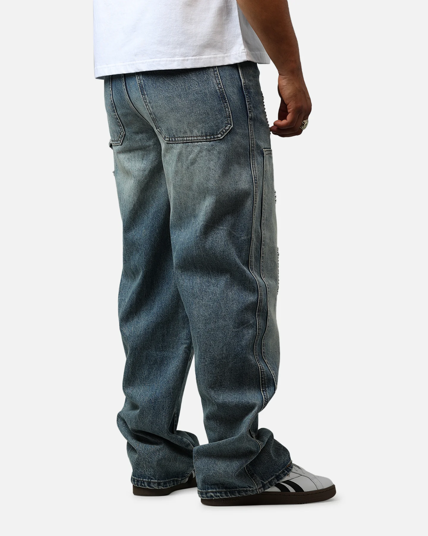 MNML V734 Double Western Jewel Denim Jeans Blue - Image 3