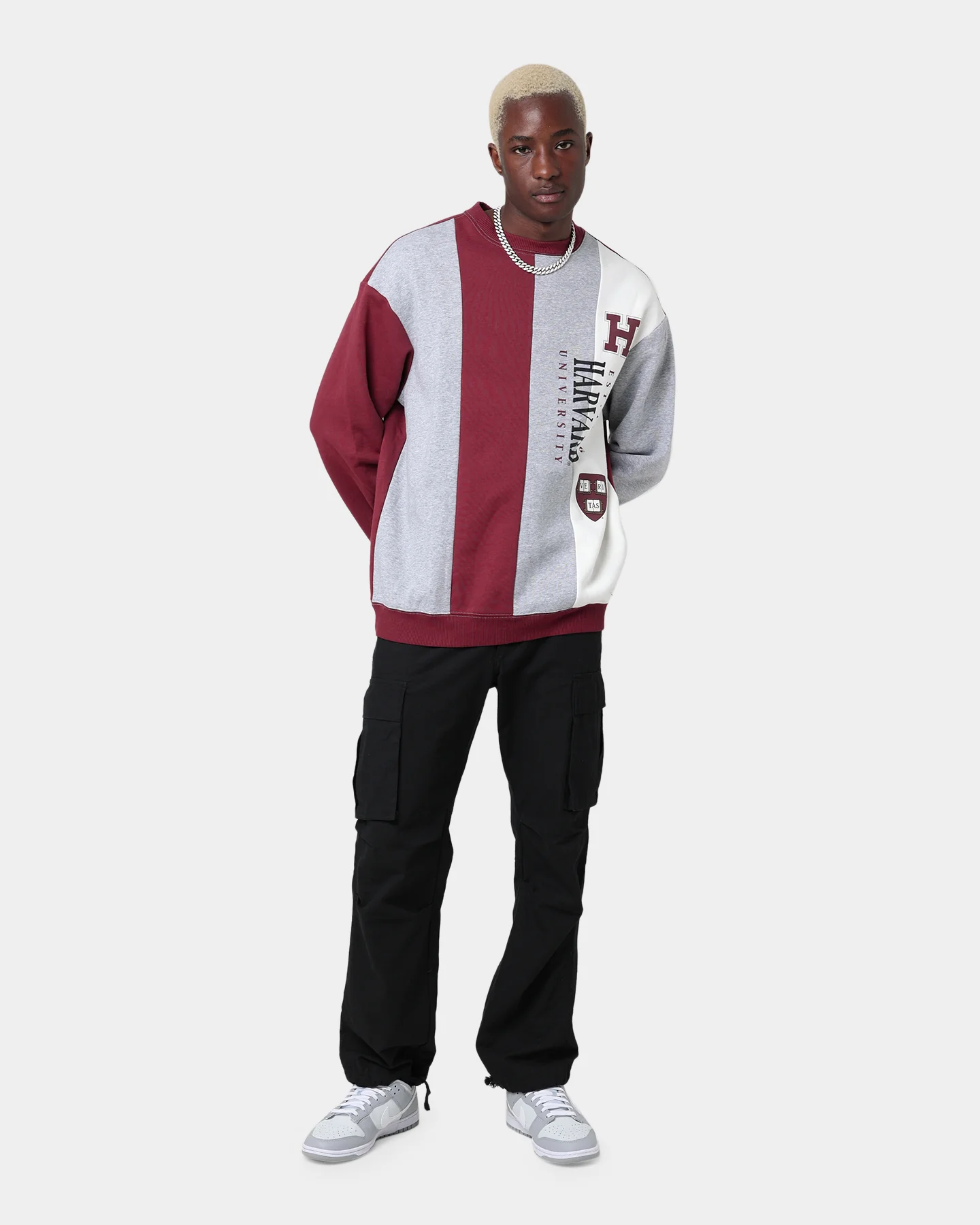 National Collegiate Athletic ASSC Vertical Panel Crewneck Burgundy - Image 2