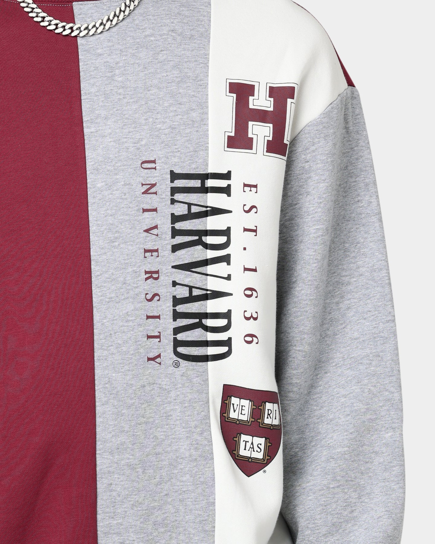 National Collegiate Athletic ASSC Vertical Panel Crewneck Burgundy - Image 3