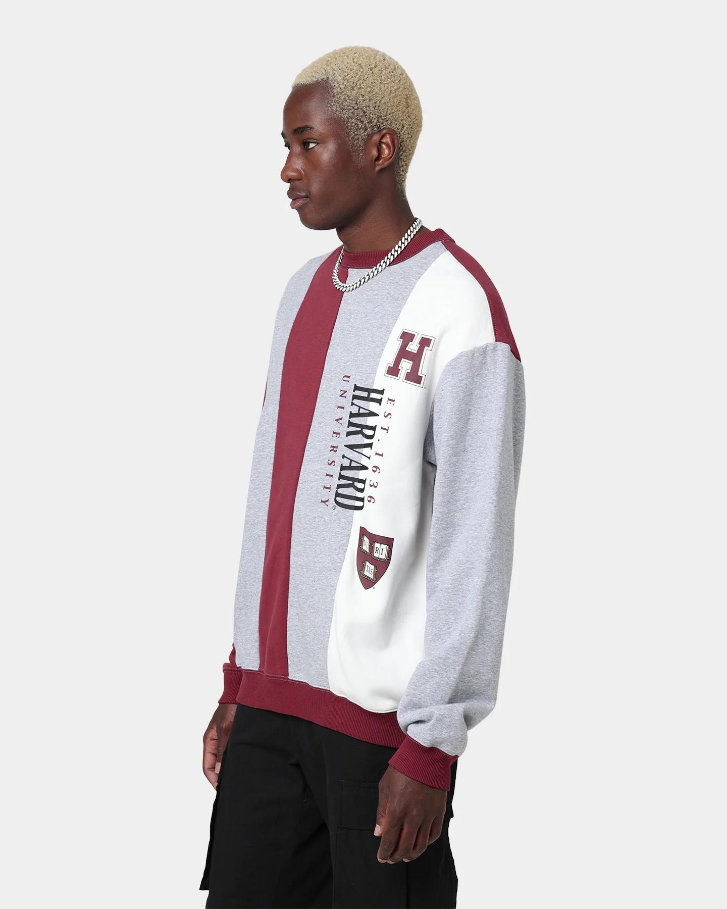 National Collegiate Athletic ASSC Vertical Panel Crewneck Burgundy - Image 6