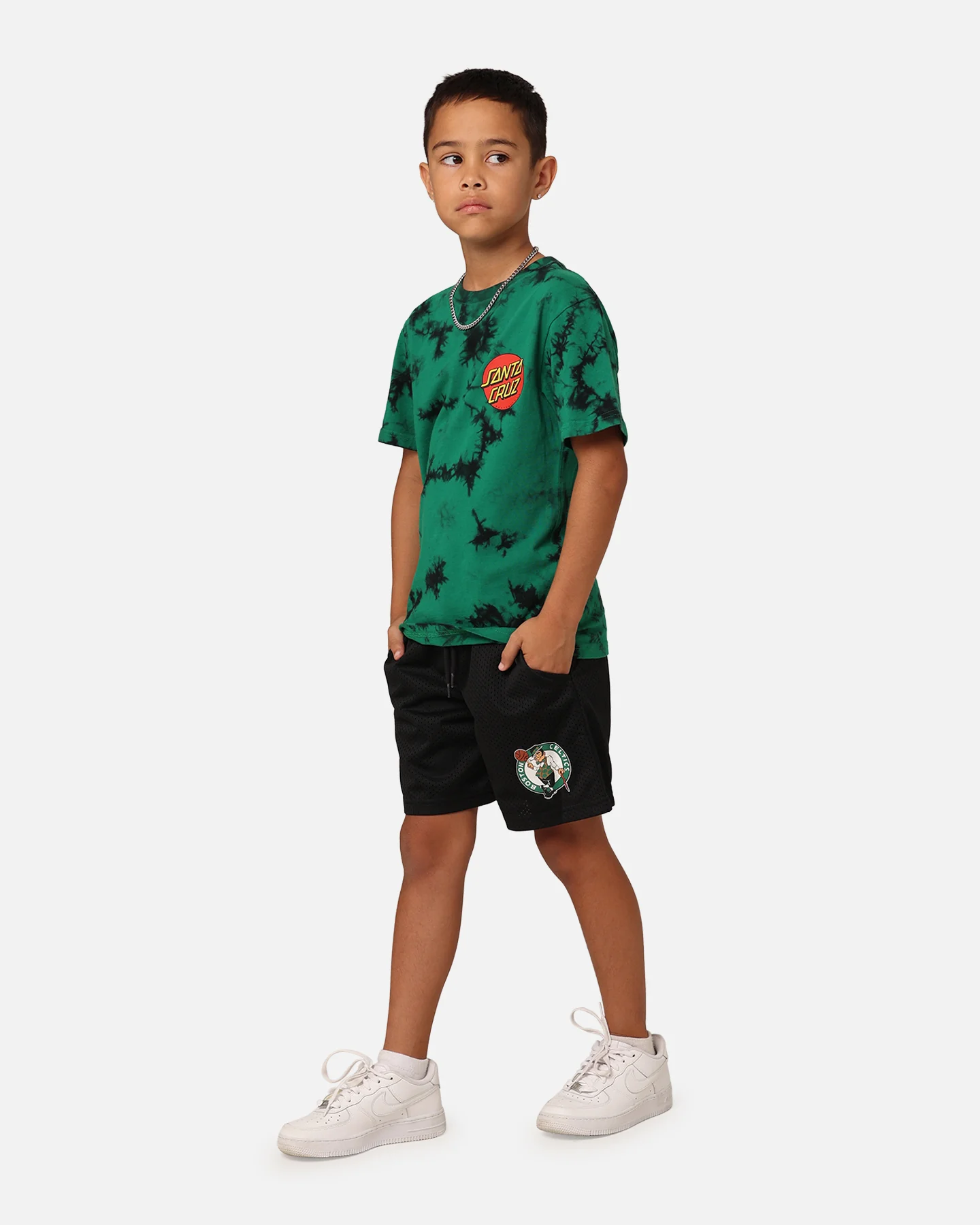 NBA Kids' Boston Celtics Team Mesh Shorts Black - Image 2