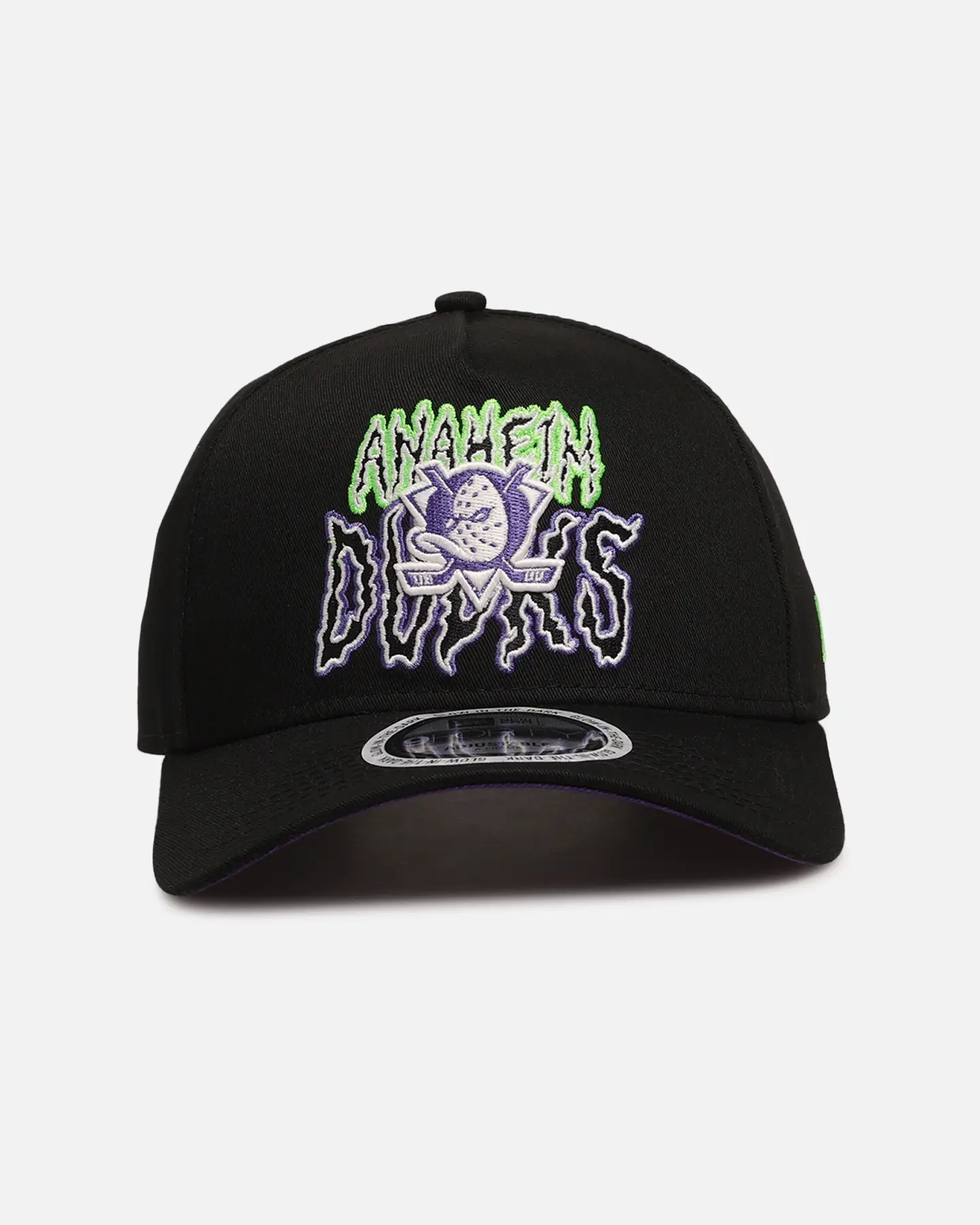 New Era Anaheim Ducks 'Spooky Script' 9FORTY A-Frame Snapback Black/Green/Purple