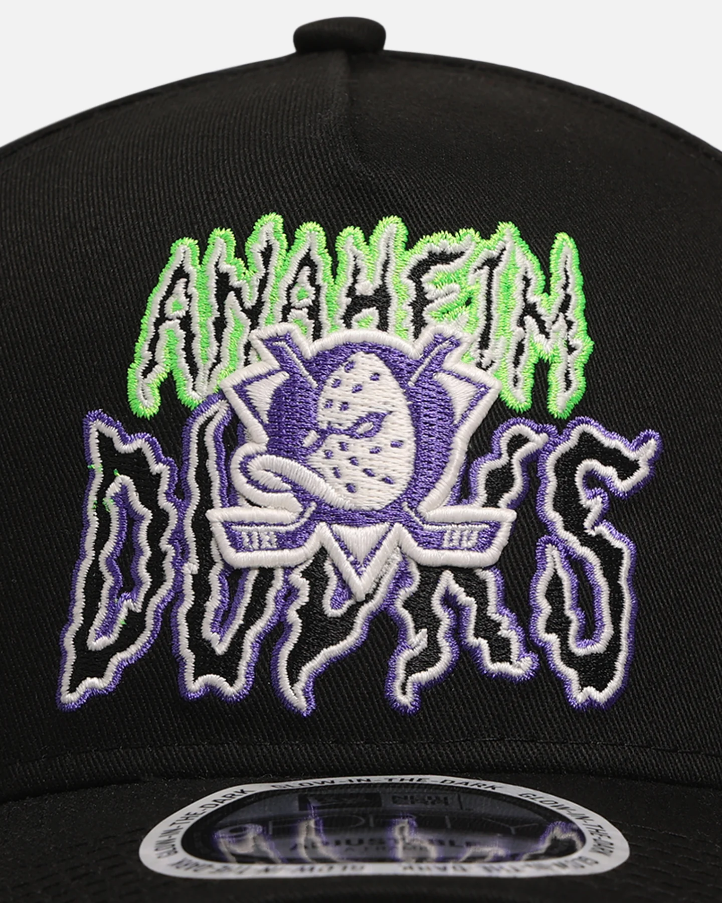 New Era Anaheim Ducks 'Spooky Script' 9FORTY A-Frame Snapback Black/Green/Purple - Image 5