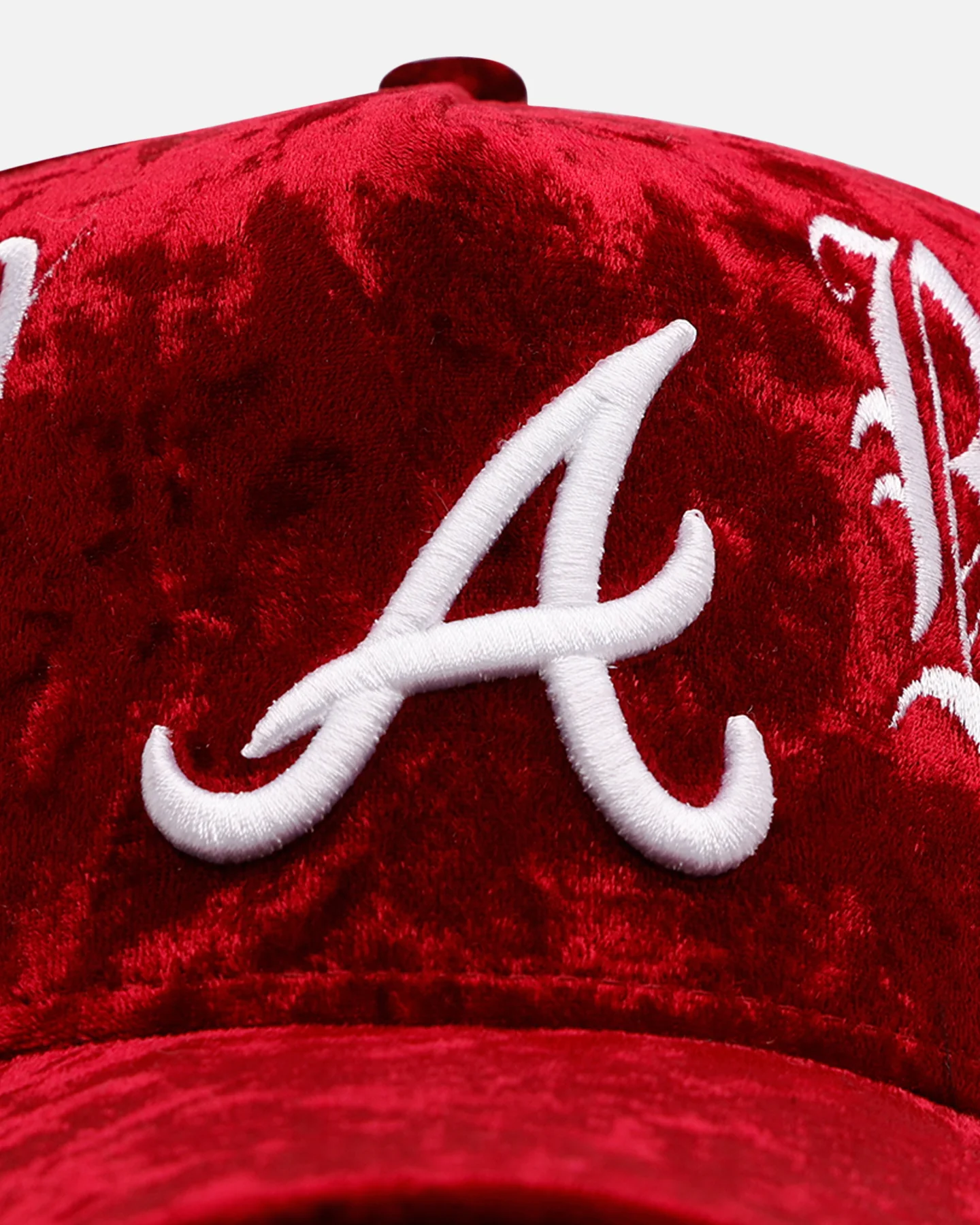New Era Atlanta Braves 'Velvet Gothic Script' 9FORTY A-Frame Snapback Maroon - Image 6