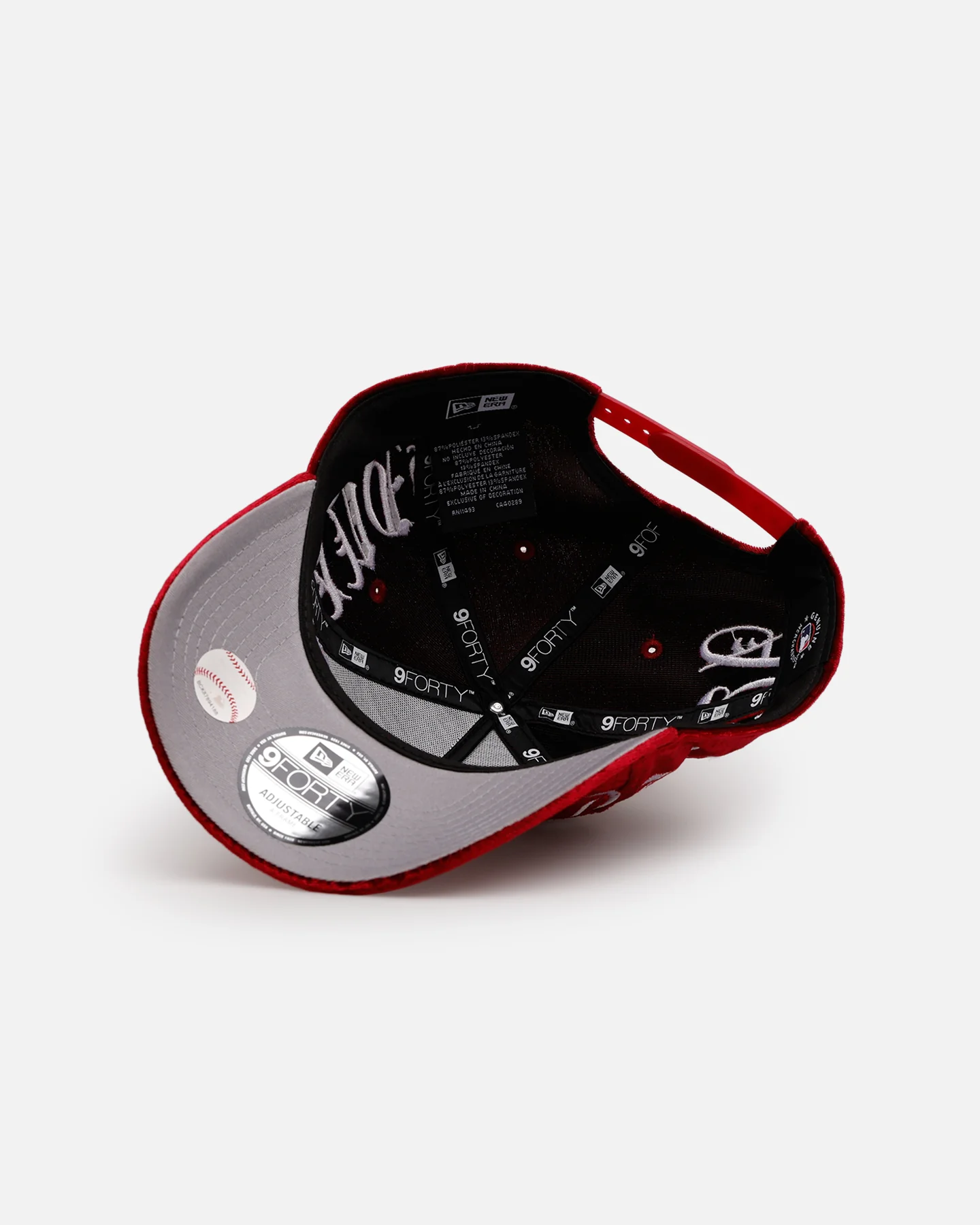 New Era Atlanta Braves 'Velvet Gothic Script' 9FORTY A-Frame Snapback Maroon - Image 7