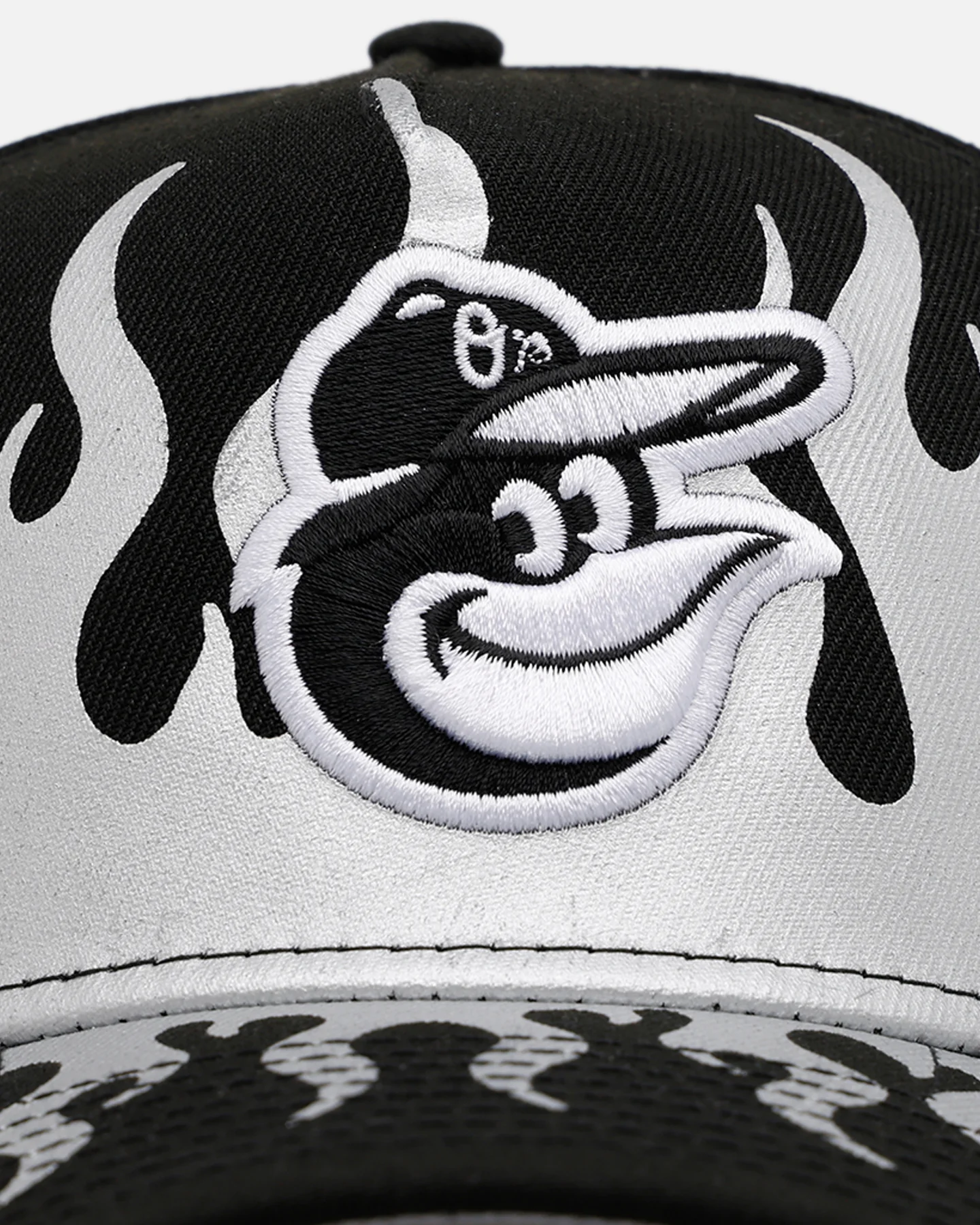 New Era Baltimore Orioles 'Metallic Flames' 9FORTY A-Frame Snapback Black/Silver - Image 5