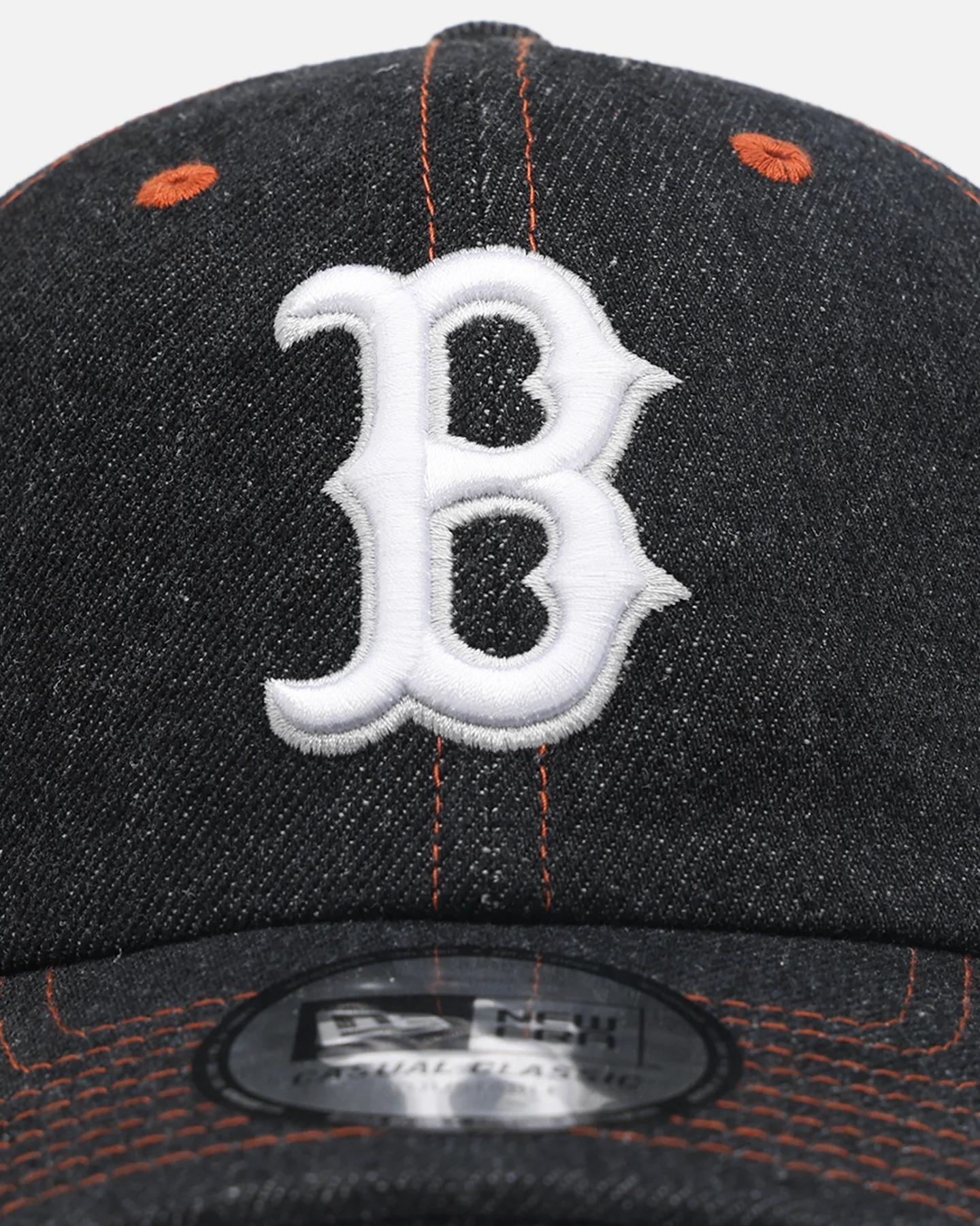 New Era Boston Red Sox "Black Denim" Classic Casual Strapback Black Denim/Rust Contrast - Image 5