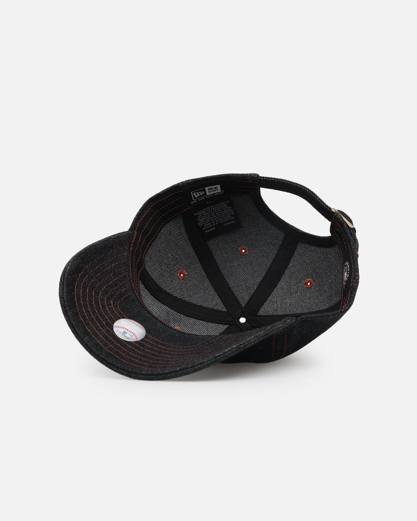 New Era Boston Red Sox "Black Denim" Classic Casual Strapback Black Denim/Rust Contrast - Image 6